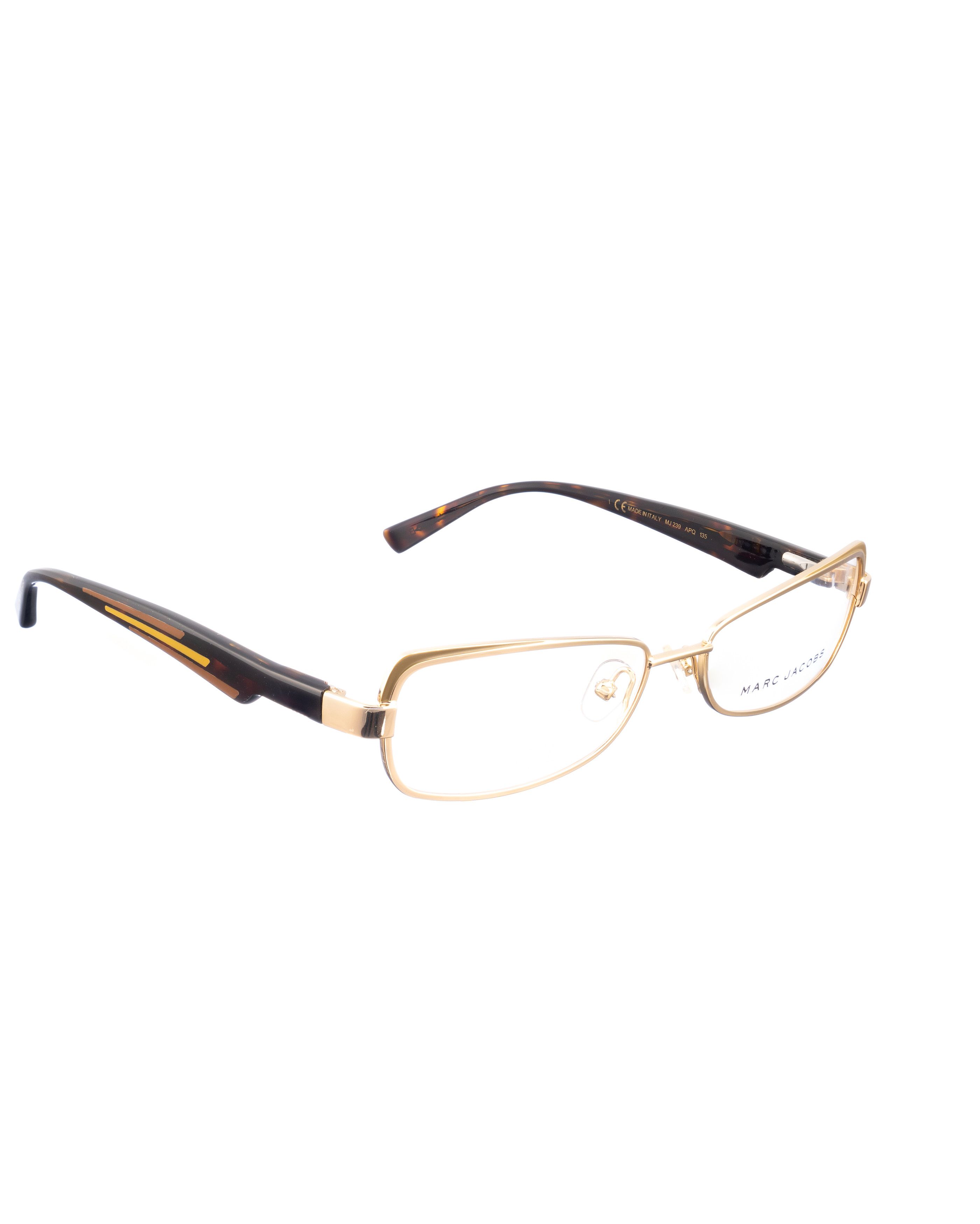 Marc Jacobs Marc Jacobs 00s Gold and Havana Rectangular Glasses Size ONE SIZE - 3 Thumbnail