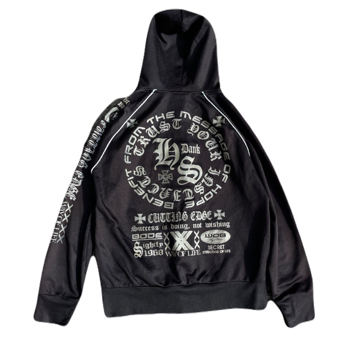If Six Was Nine 2000s Japanese archive Vkei Glitter Poem Zip-up Hoodie Y2K Size US S / EU 44-46 / 1 - 2 Thumbnail