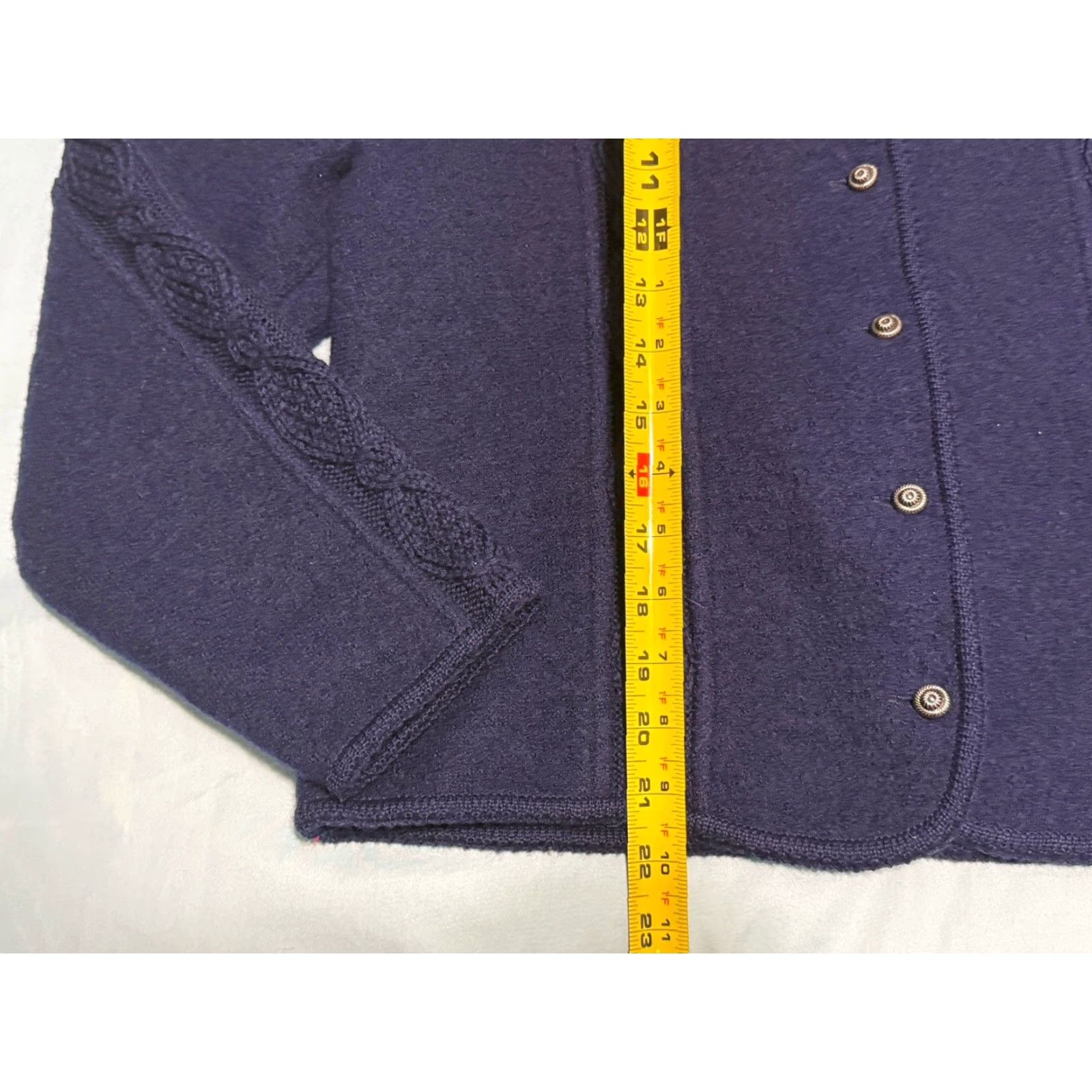Vintage VINTAGE Deans of Scotland Sweater Cardigan Women’s Blue Knit Wool Button L Regular Size L / US 10 / IT 46 - 3 Thumbnail