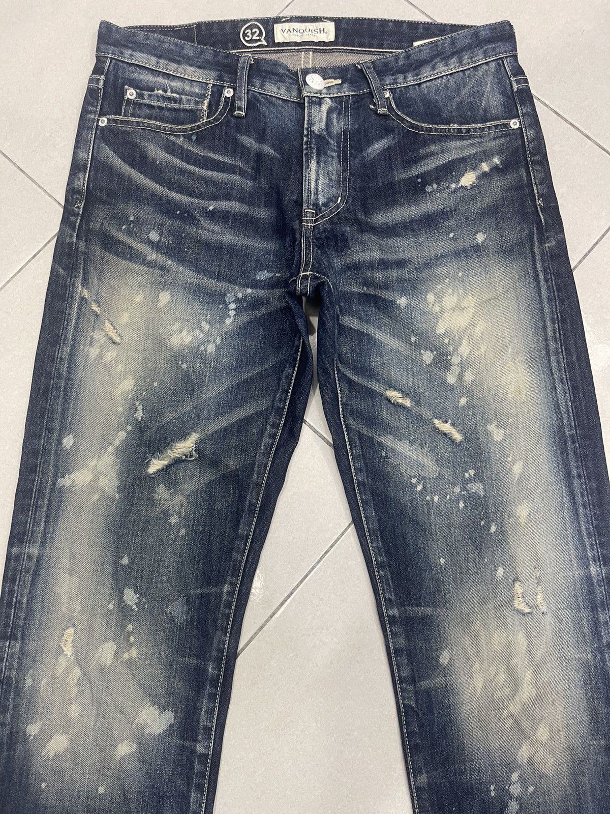 Vanquish Vanquish "Hello World" Paint Splatter Distressed Denim Size US 32 / EU 48 - 3 Thumbnail