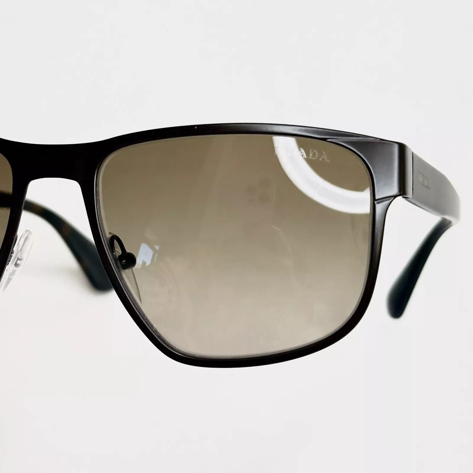 Prada PRADA 55S Square PR55SS Black Brown Logo Men Sunglasses Size ONE SIZE - 5 Thumbnail