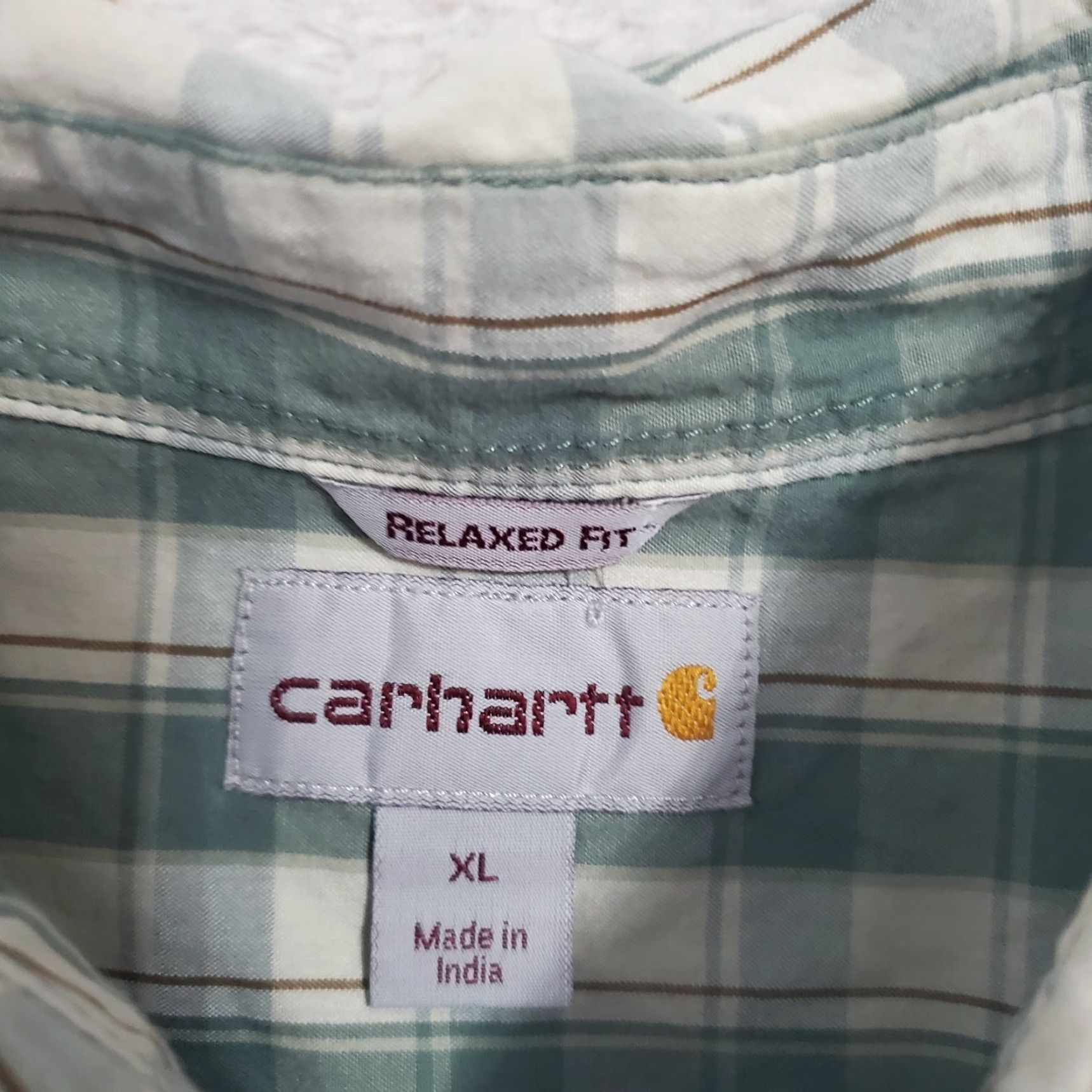 Carhartt Carhartt Shirt Men XL Green Plaid Short Sleeve Button Down Relaxed Fit Cotton Size US XL / EU 56 / 4 - 3 Thumbnail