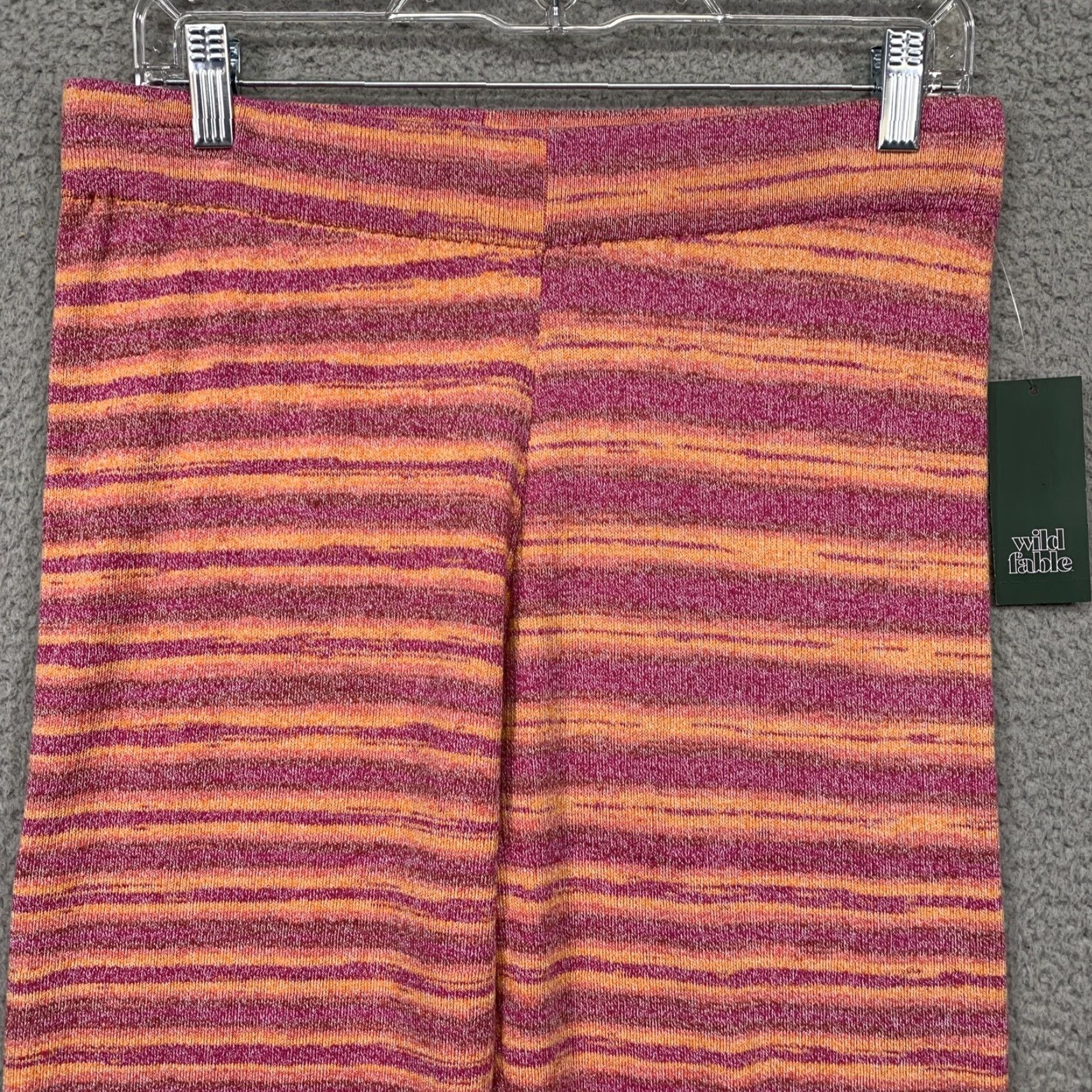 Vintage VINTAGE Wild Fable Pants Teens XL Purple Orange Stripe Knitted Straight Flare Stretch NWT Size 40" / US 18 - 2 Thumbnail