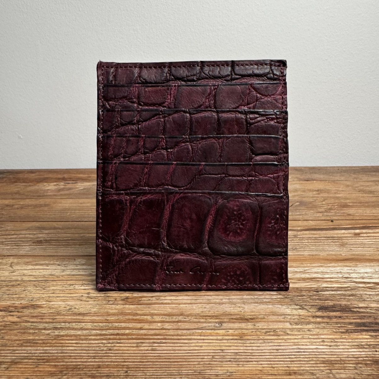 Rick Owens Rick Owens SS17 Burgundy Alligator Card Holder Wallet Size ONE SIZE - 1 Thumbnail