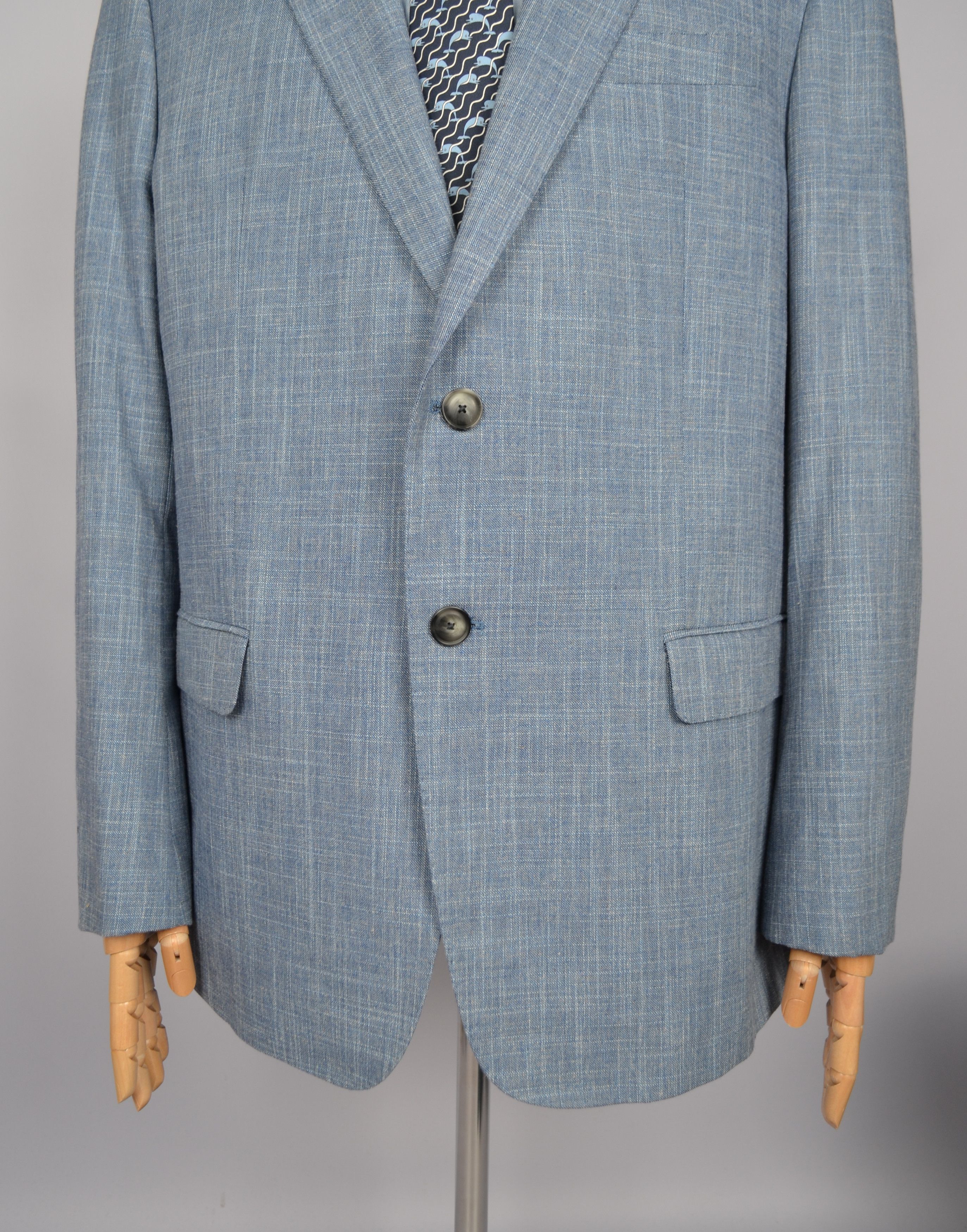 Designer × Emporio Armani Emporio Armani G Line Blue Jacket Blazer US48 Slim Fit Size 48S - 6 Thumbnail