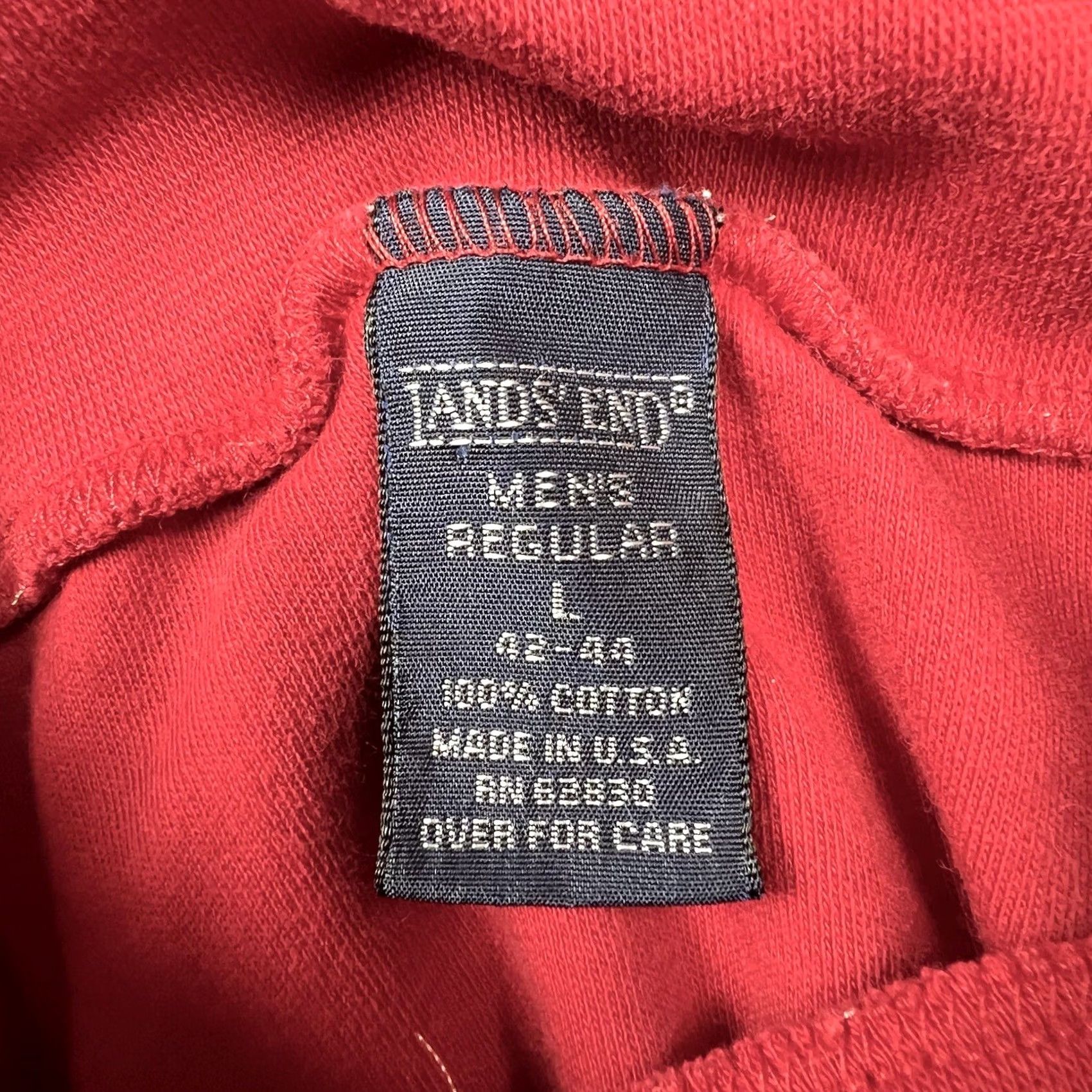 Lands' End VINTAGE Lands End Long Sleeve Turtleneck Mens L Red 100% Cotton Regular USA 90s Shirt Size US L / EU 52-54 / 3 - 2 Thumbnail