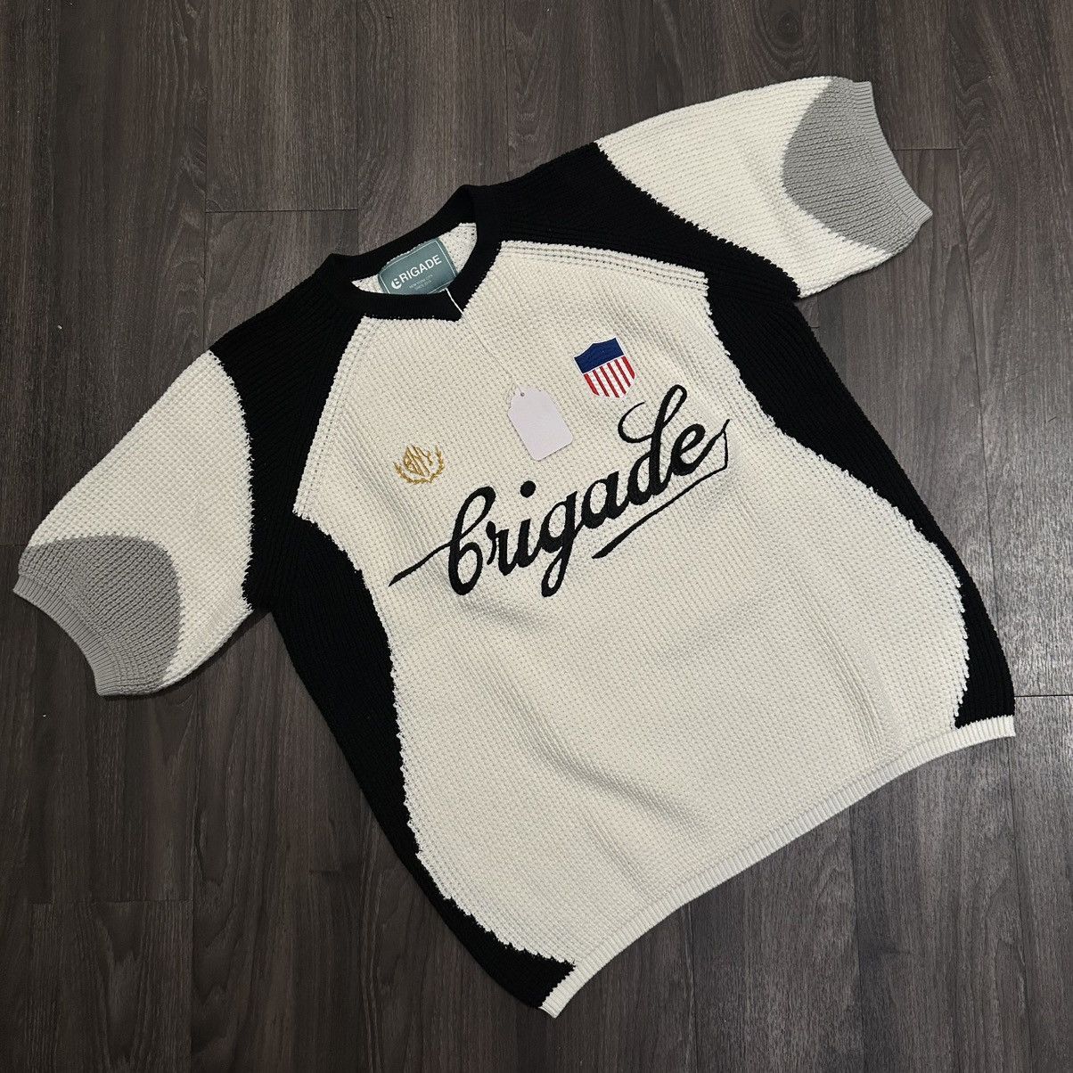 Brigade Brigade White Knit Football Kit Sweater Size US L / EU 52-54 / 3 - 1 Thumbnail