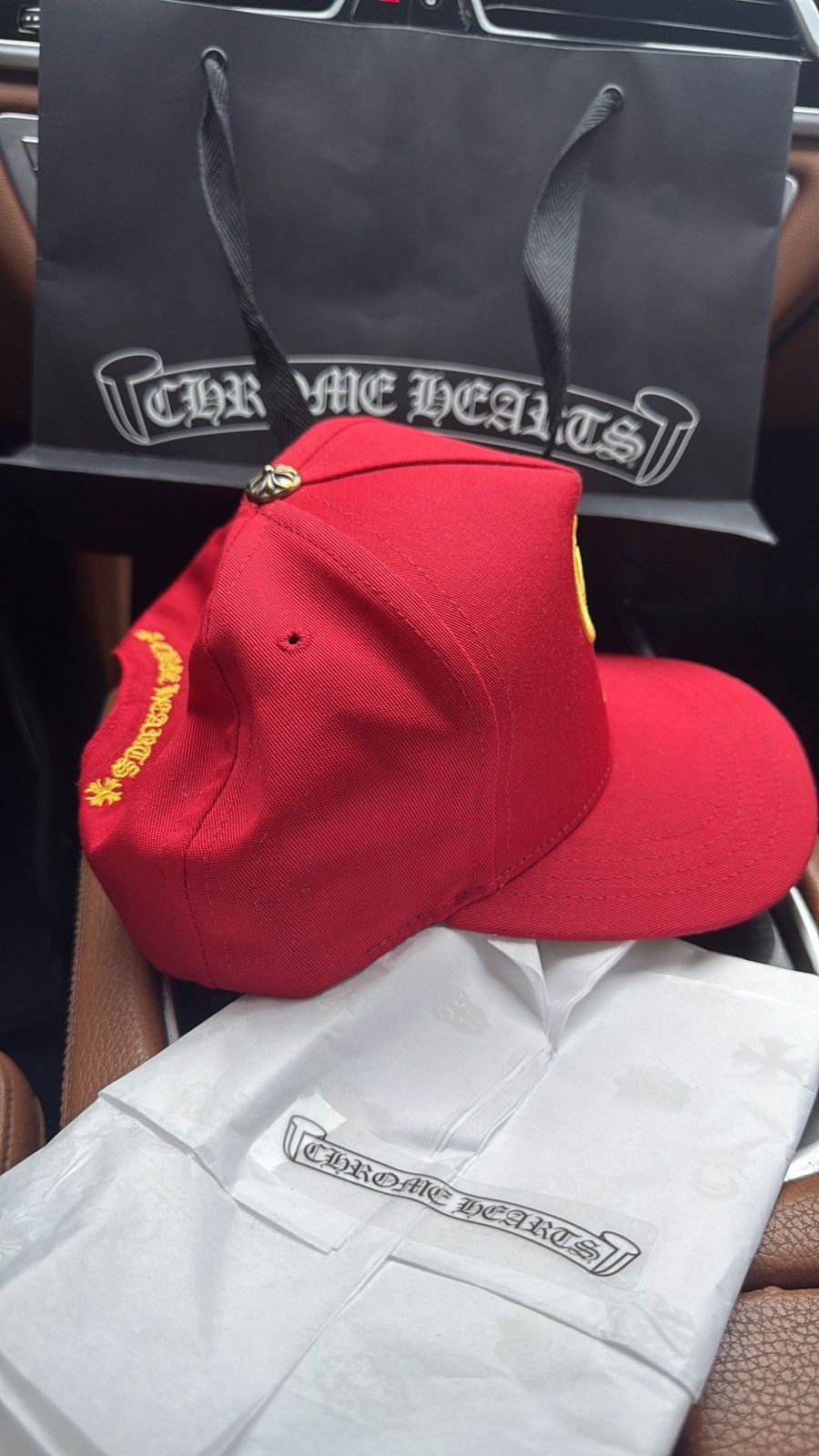 Chrome Hearts Chrome Hearts C H Baseball Hat - Red / Yellow Brand Size ONE SIZE - 5 Thumbnail
