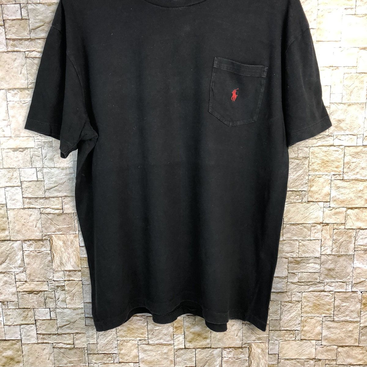 Polo Ralph Lauren Polo Ralph Lauren vintage Black faded Pocket Tee #A233 Size US L / EU 52-54 / 3 - 3 Thumbnail