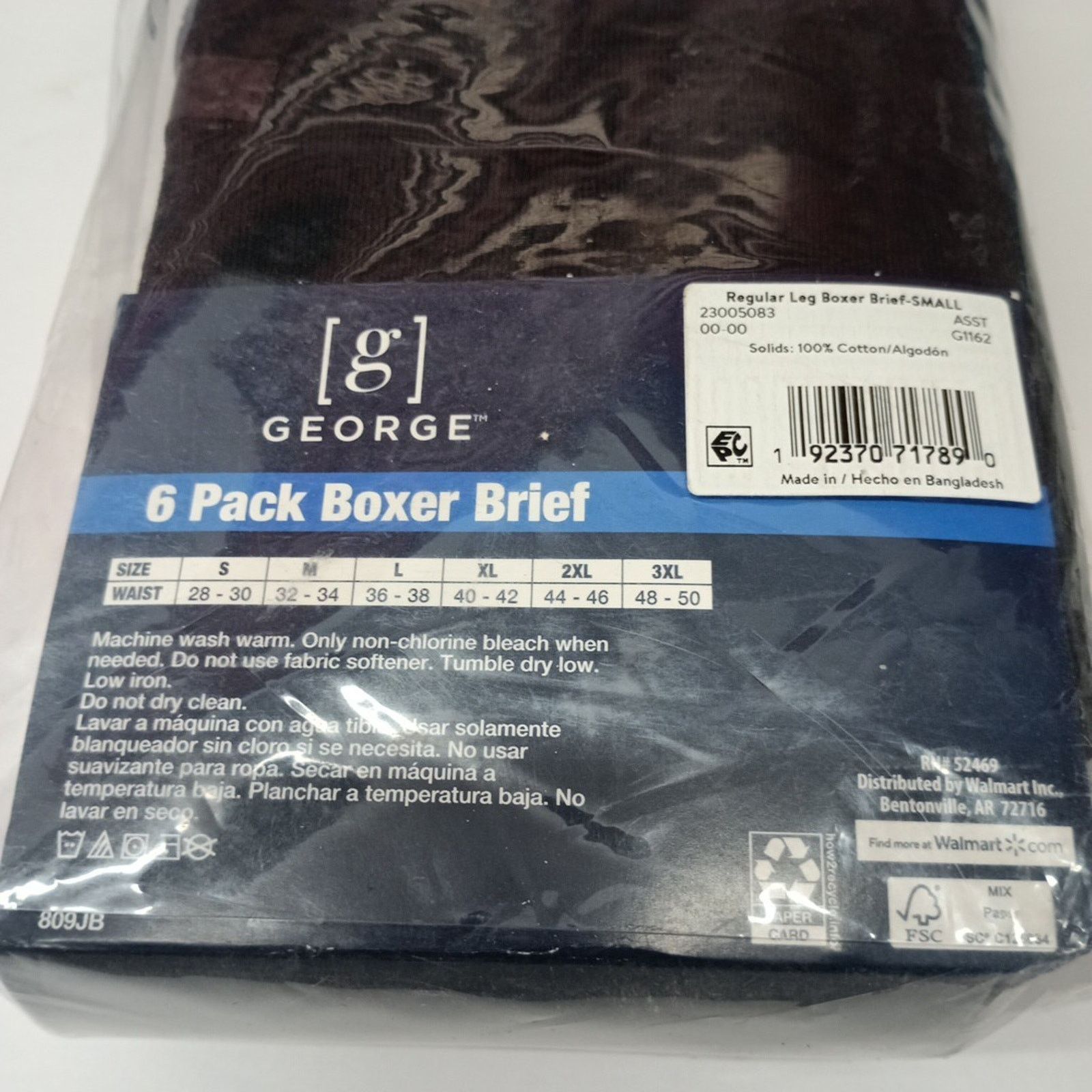 George George Men's Cotton Boxer Briefs 6-Pack Size S (28-30) Multi Size 28 - 4 Thumbnail