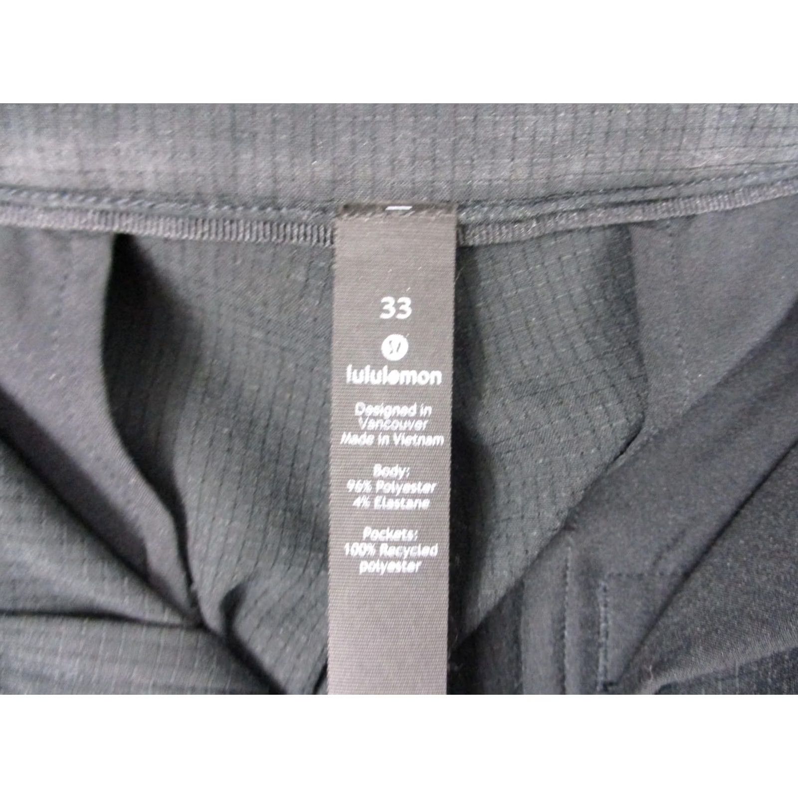 Lululemon Lululemon Pants Mens 33 Slim Tapered Stretch Chino Black Casual Travel Golf Front Zip Button Pockets Logo 33 Regular Mens Size US 33 - 7 Thumbnail