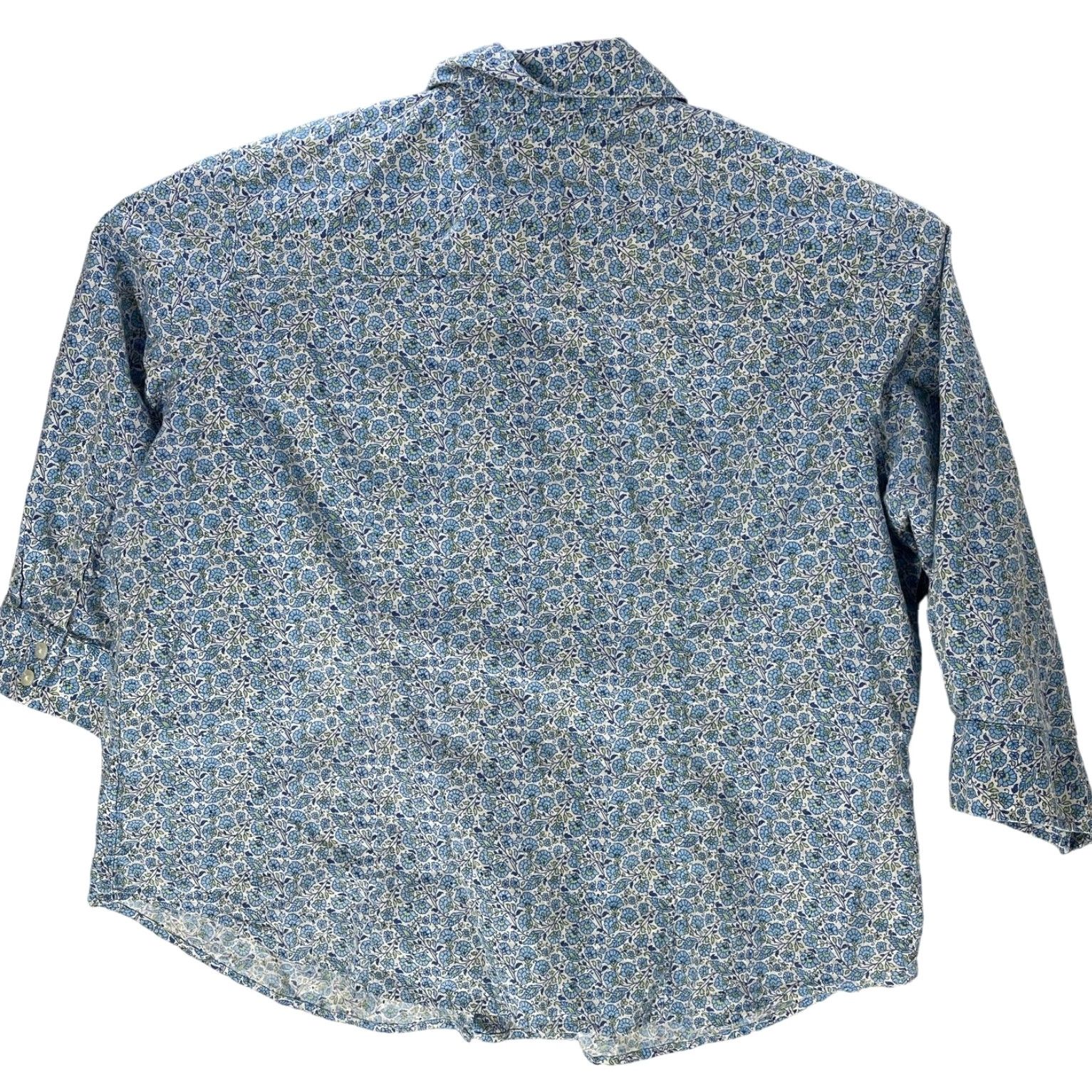 Charter Club Charter Club Button-Up Top Womens 18W Blue Floral 100% Cotton Cottagecore Shirt Casual Womens Size XXL / US 16-18 / IT 52-54 - 2 Thumbnail