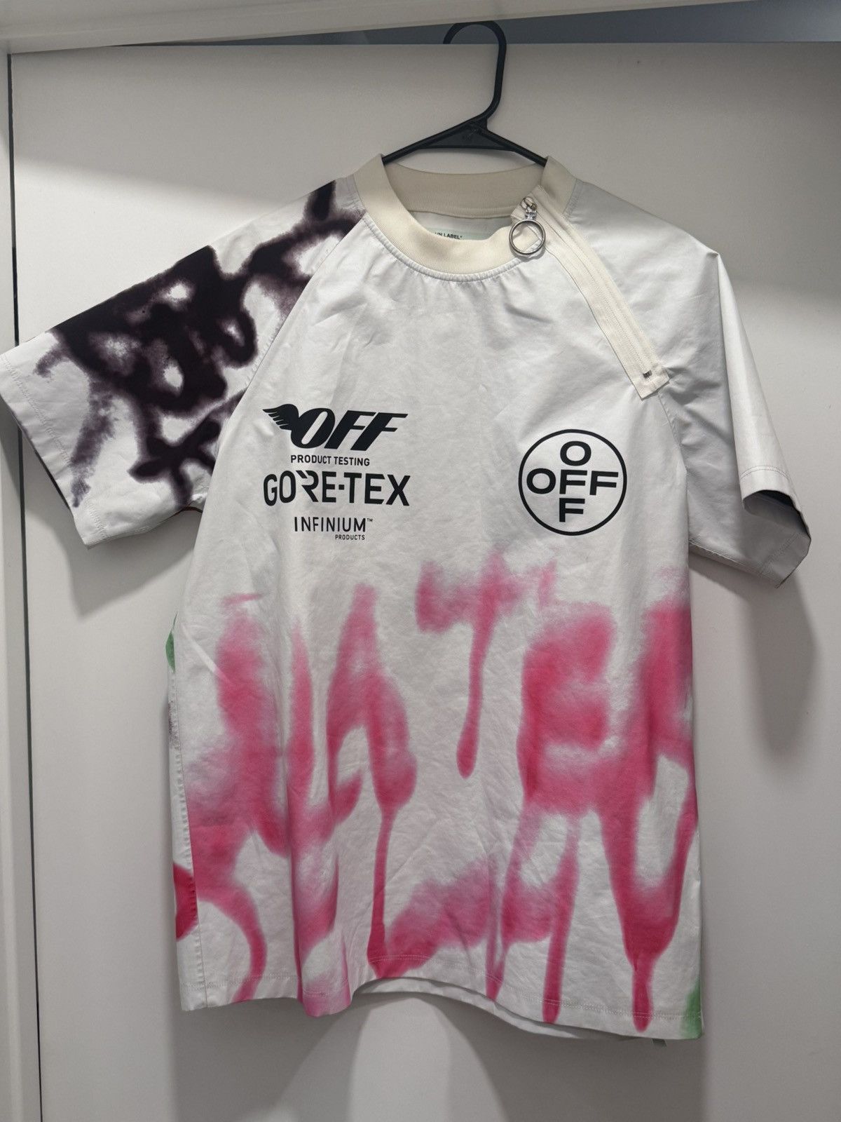 Off-White Rare OFF-WHITE Goretex Graffiti Print Shirt Gore Virgil Ablo Size US L / EU 52-54 / 3 - 1 Thumbnail