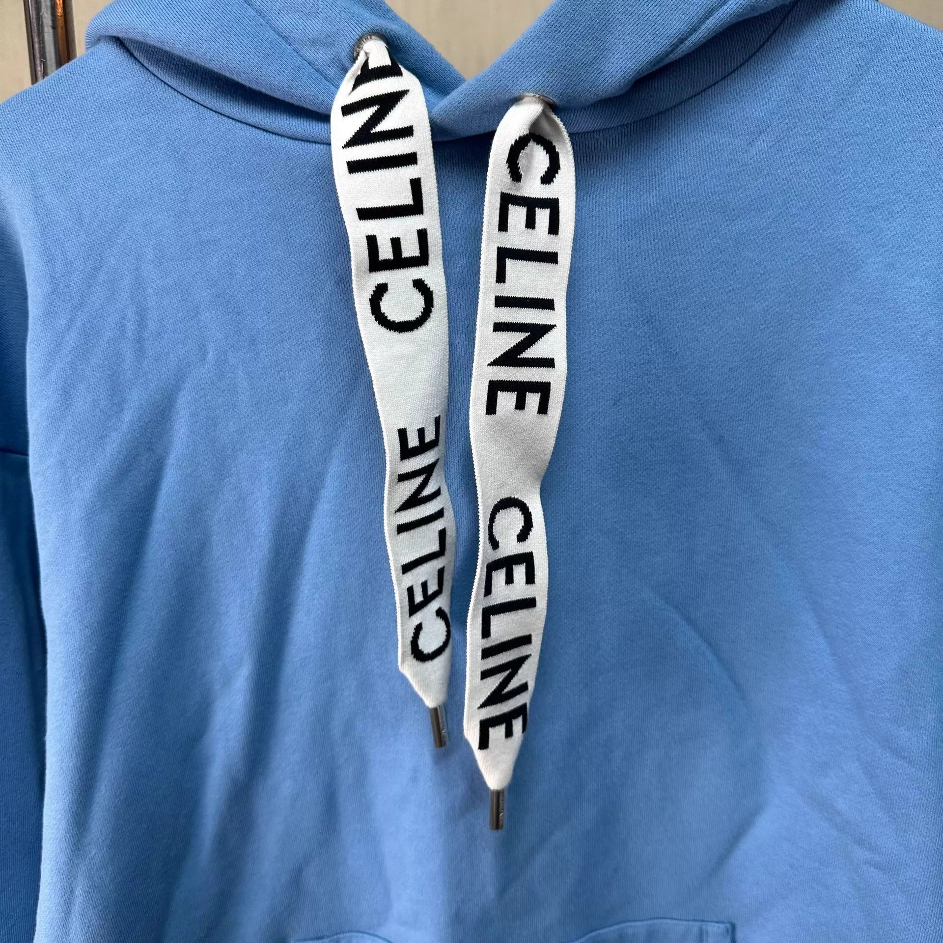 Celine CELINE Logo Print Hoodie Men's Gray Blue M Size US M / EU 48-50 / 2 - 2 Thumbnail