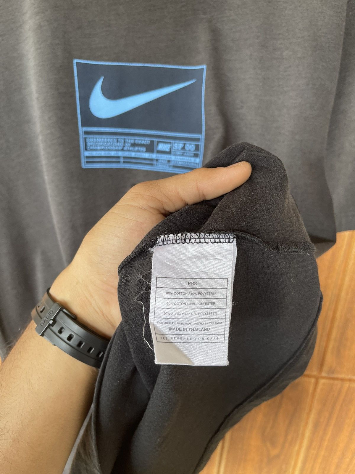 Nike Vintage’90s Sun Faded🔥NIKE🔥Swoosh Corp Logo Black T Size US L / EU 52-54 / 3 - 6 Thumbnail