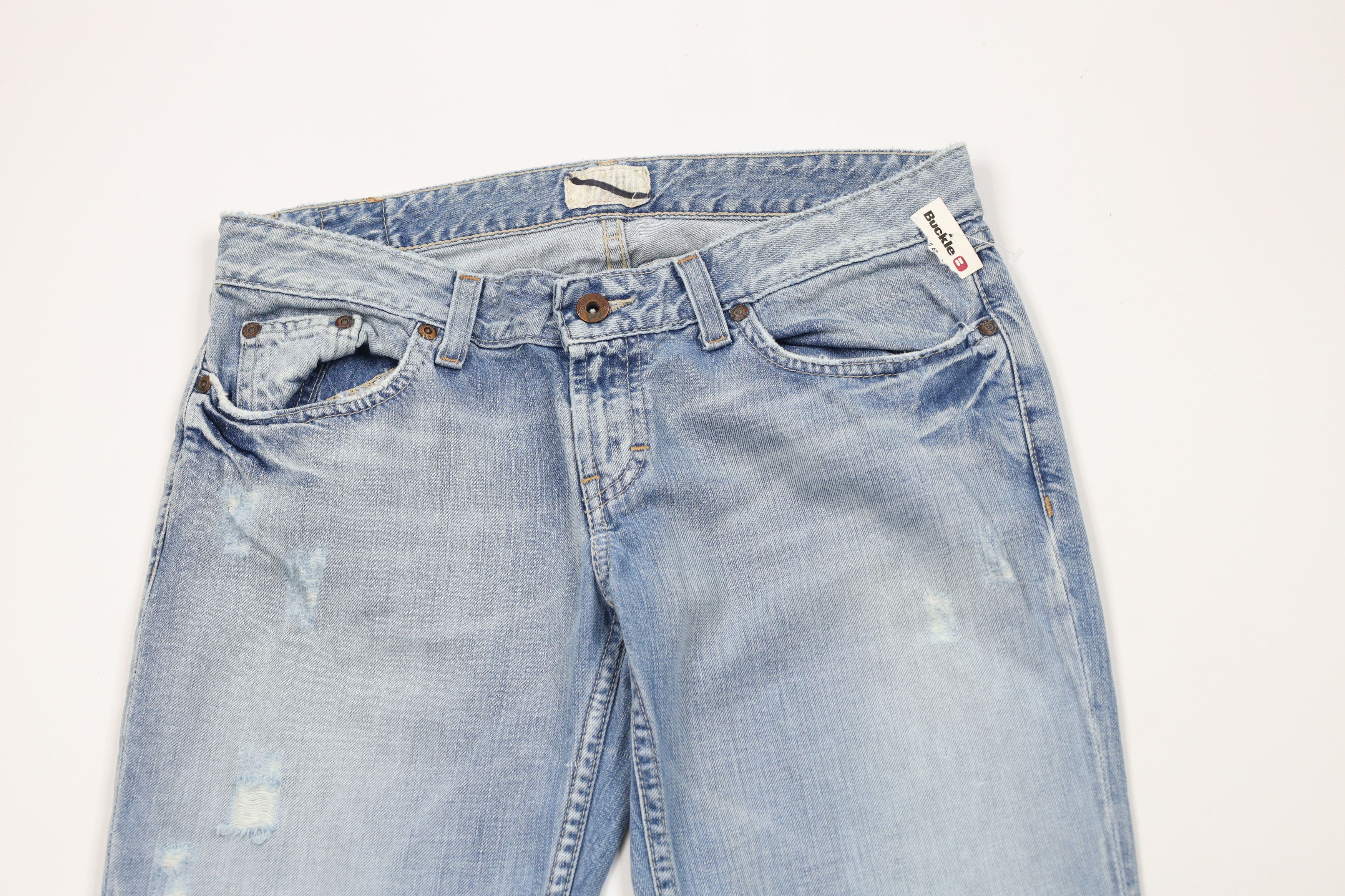 Vintage New Buckle BKE Star Thick Stitch Flared Bell Bottoms Jeans Size 29" - 2 Thumbnail