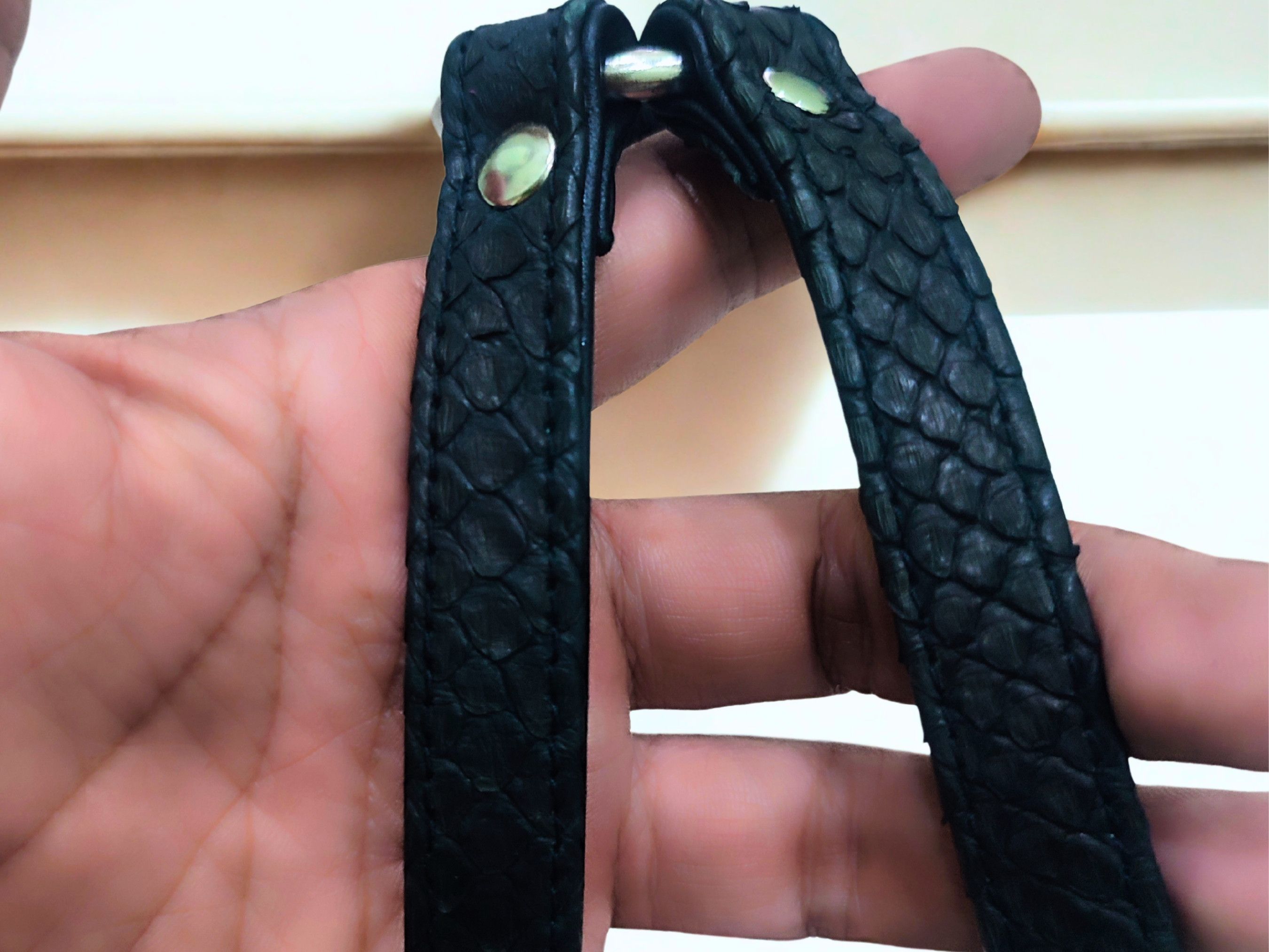 Handmade Python Snakeskin Leather Harness X Strap Style O Rings Size ONE SIZE - 7 Thumbnail