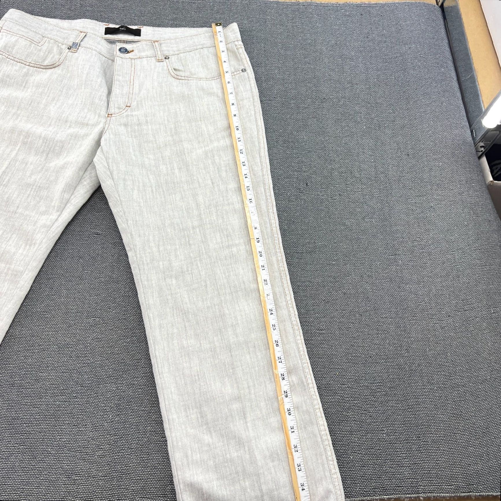 Ermenegildo Zegna Ermenegildo Zegna Jeans City Fit Mens W38 L27 Gray Low Rise Denim Straight, Regular, Cotton Polyester, 38x27 - Mens Jeans, Gray, 90s? Size US 38 / EU 54 - 3 Thumbnail