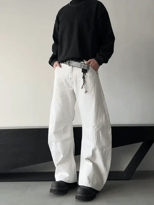 Jean Mashiko x Nanae White Baggy Flare Jeans, Wide Leg Jeans Size US 30 / EU 46 - 3 Thumbnail