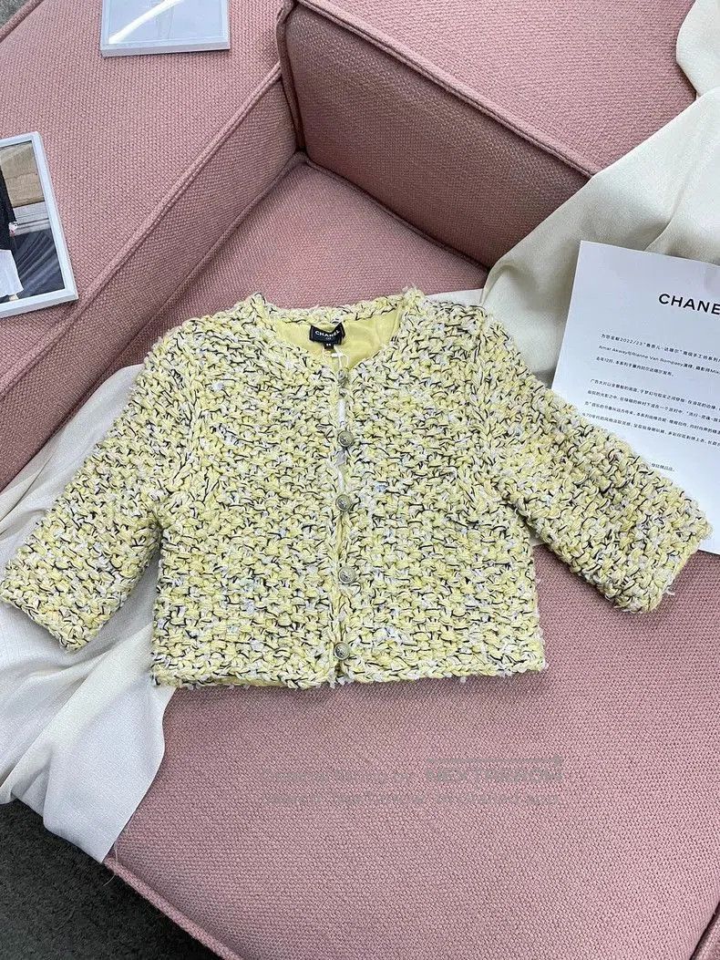 Chanel Chanel Yellow Knit Woven Jacket. Size US XS / EU 42 / 0 - 2 Thumbnail