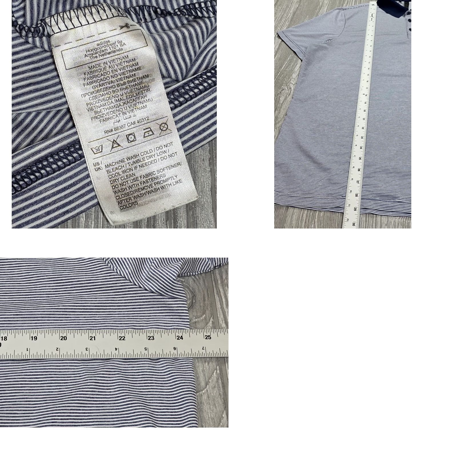 Adidas Adidas Polo Shirt Golf Blue Stripe XL Mens Short Sleeve Performance Jersey Polo Shirt Size US XL / EU 56 / 4 - 8 Thumbnail