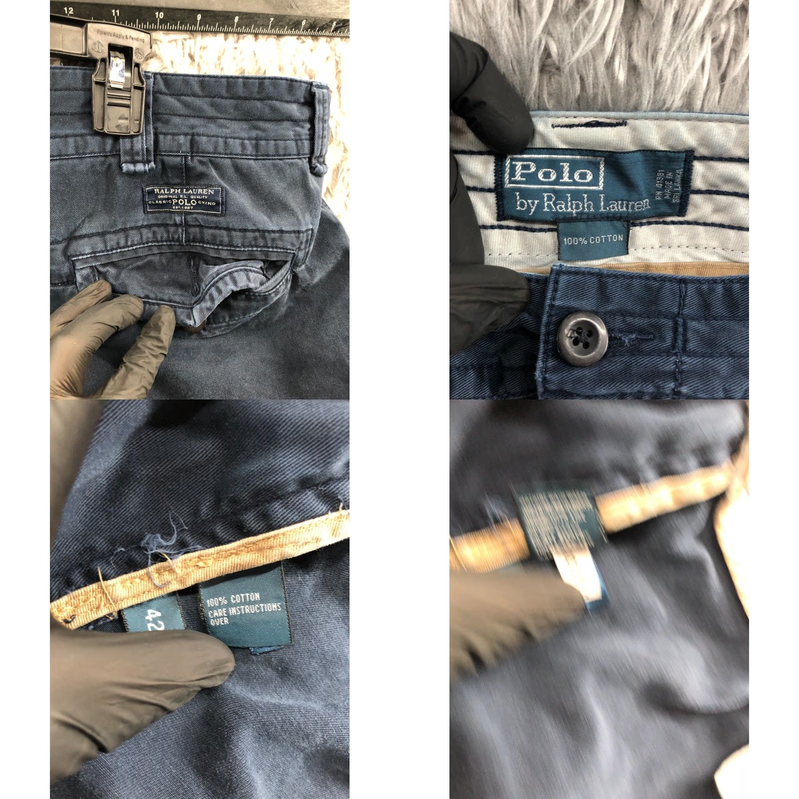 Vintage Polo Cargo Shorts Mens Regular 42 Blue Dark Wash 5-Pocket Cotton Blend Belt Loops Logo Polo Shirt? Size US XL / EU 56 / 4 - 8 Thumbnail