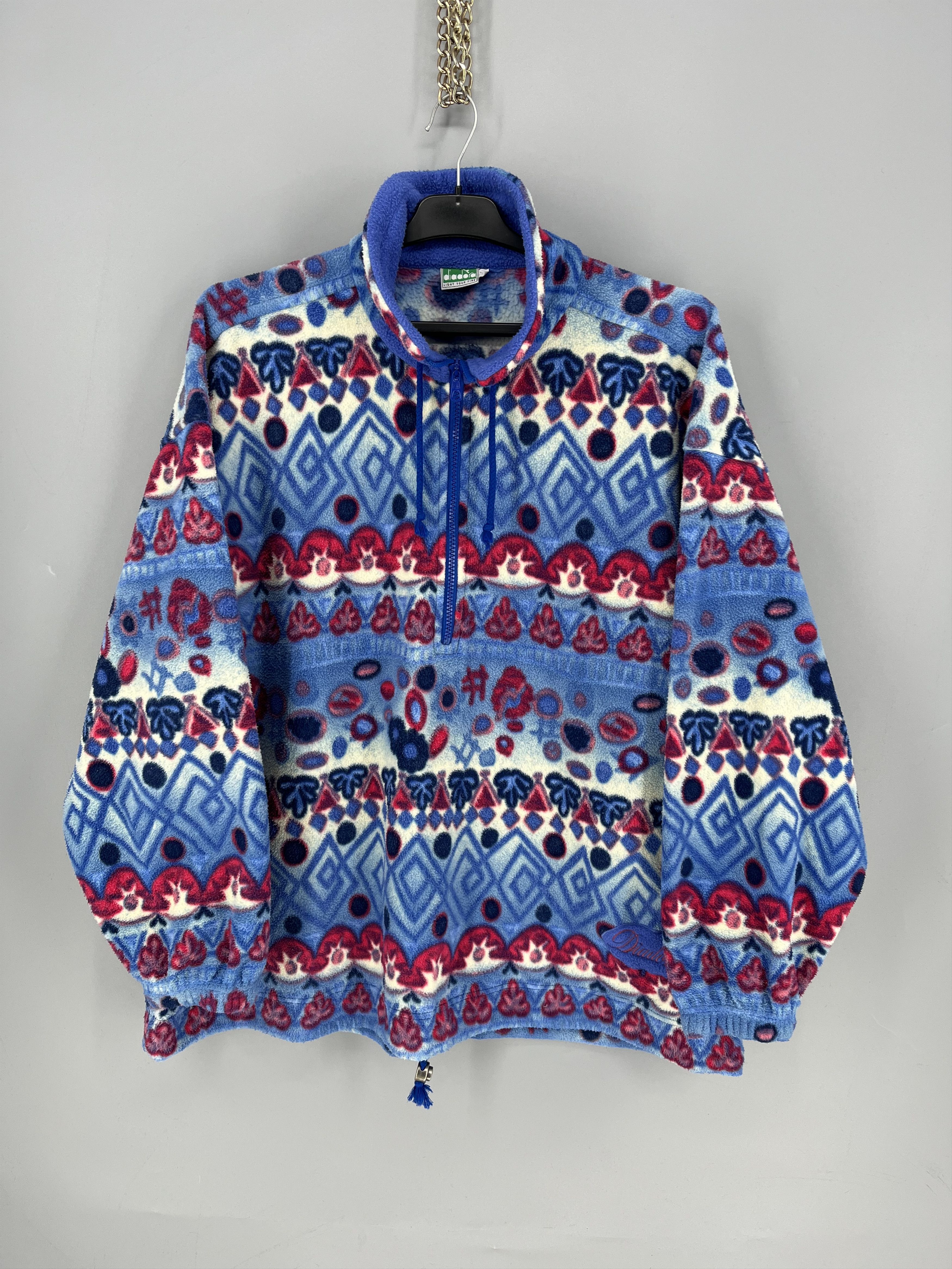 Diadora Vintage Diadora Blue Fleece Jacket 1/3 zip mens size M Size US M / EU 48-50 / 2 - 1 Thumbnail