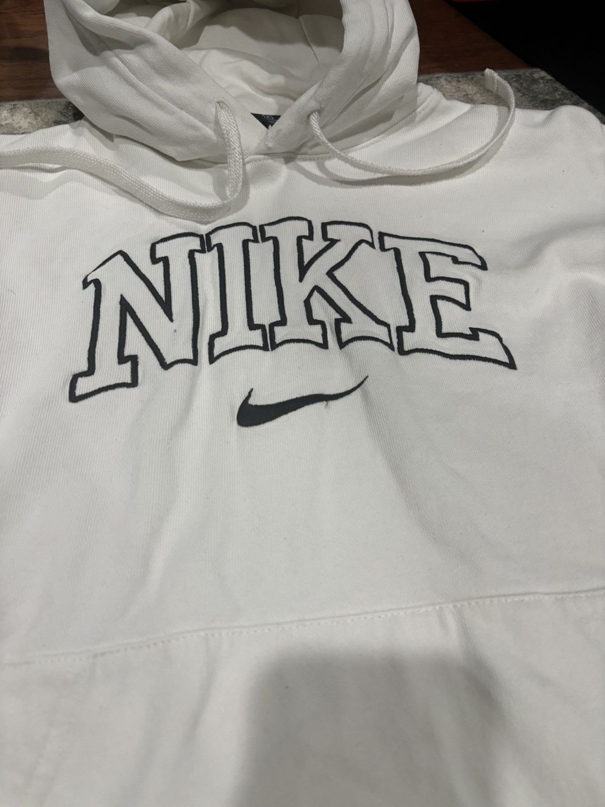 Nike × Vintage White Nike Hoodie Size US M / EU 48-50 / 2 - 3 Thumbnail