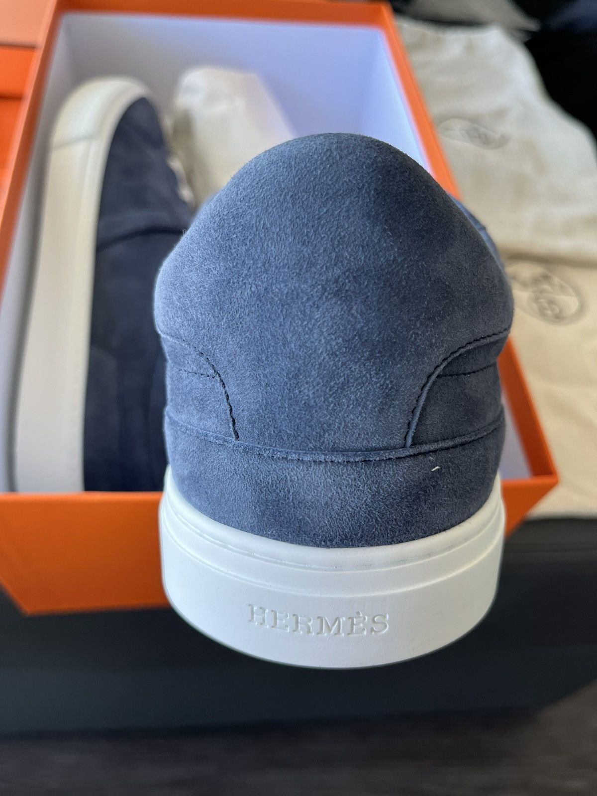 Hermes Hermes Day Sneaker Suede Chevre Velours Blue Celeste Size US 10.5 / EU 43-44 - 19 Thumbnail
