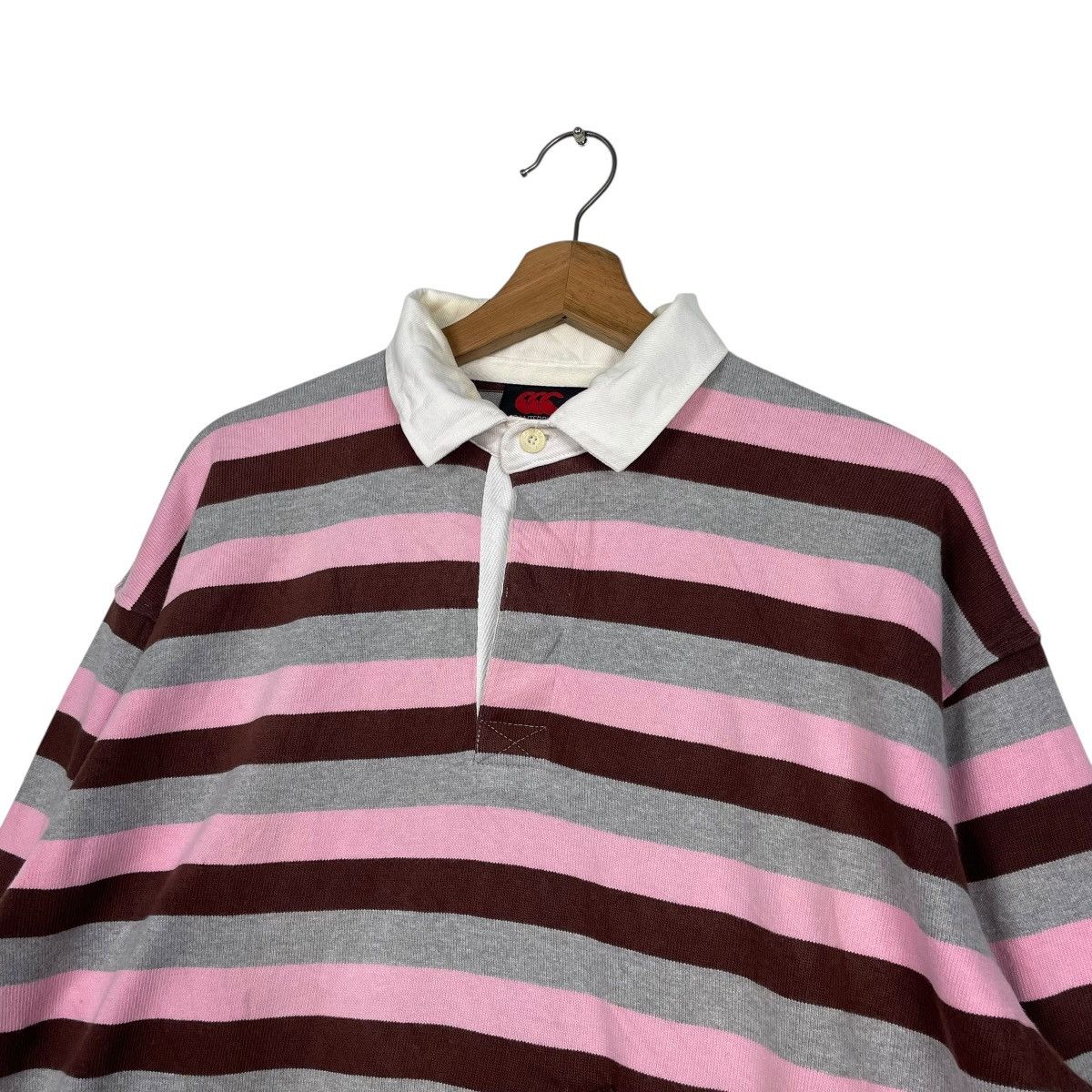 Canterbury of New Zealand Vintage Canterbury Stripe Rugby Polo Jersey Size US L / EU 52-54 / 3 - 7 Thumbnail