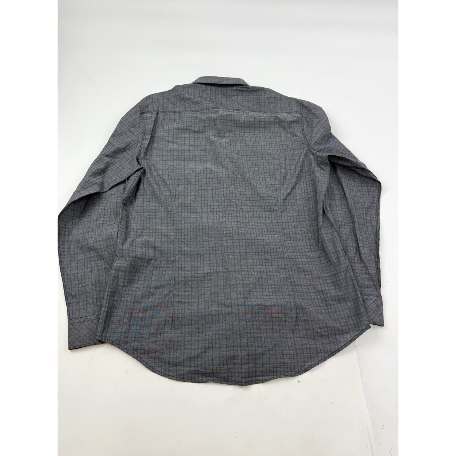 Vintage 7 Diamonds Shirt Mens Large Gray Check Long Sleeve Button Front Elbow Patch Size US L / EU 52-54 / 3 - 6 Thumbnail