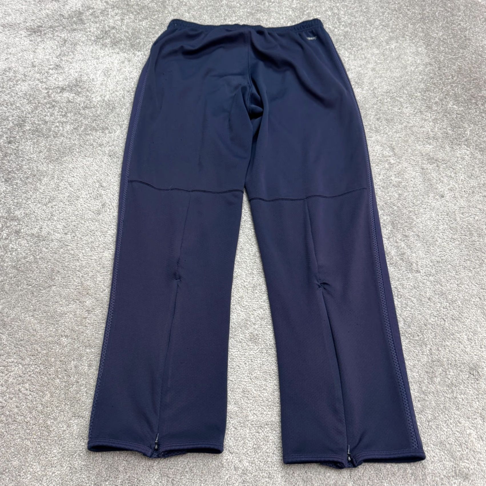 Nike Nike FIT Track Pants Mens M Navy Blue Straight Leg Ankle Zip Pockets Activewear Lightweight Size US 31 - 2 Thumbnail