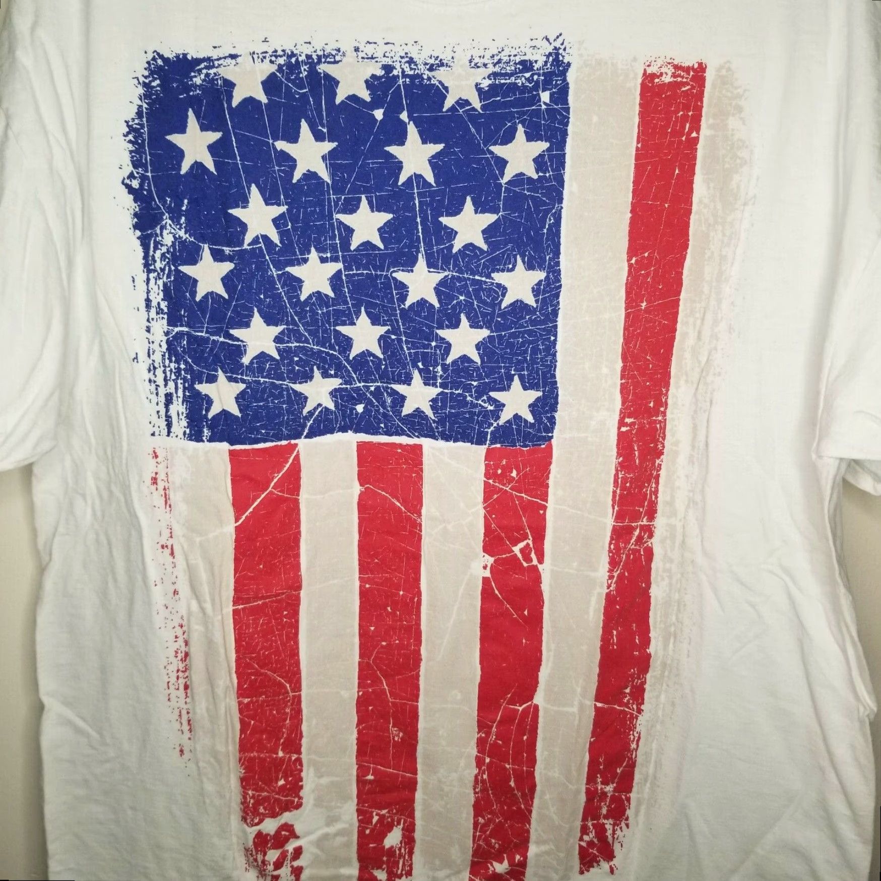 Fruit Of The Loom Fruit of the Loom Patriotic American Flag White T-Shirt Adult XL Mens Size US XL / EU 56 / 4 - 2 Thumbnail