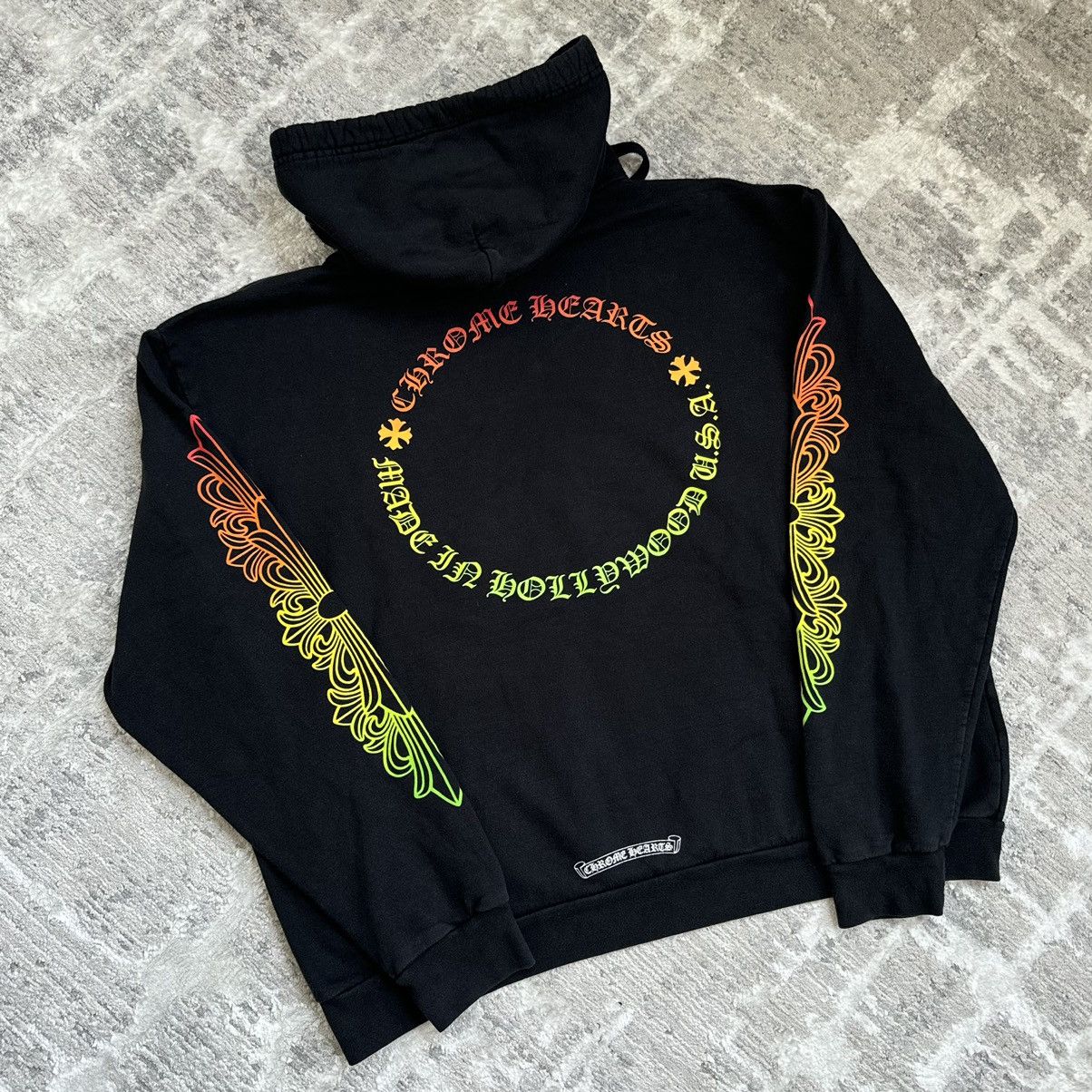 【Chrome Hearts】Floral Sleeve Gradient Hoodie★フーディ Chrome Hearts Chrome Hearts Floral Sleeve Gradient Zip Up