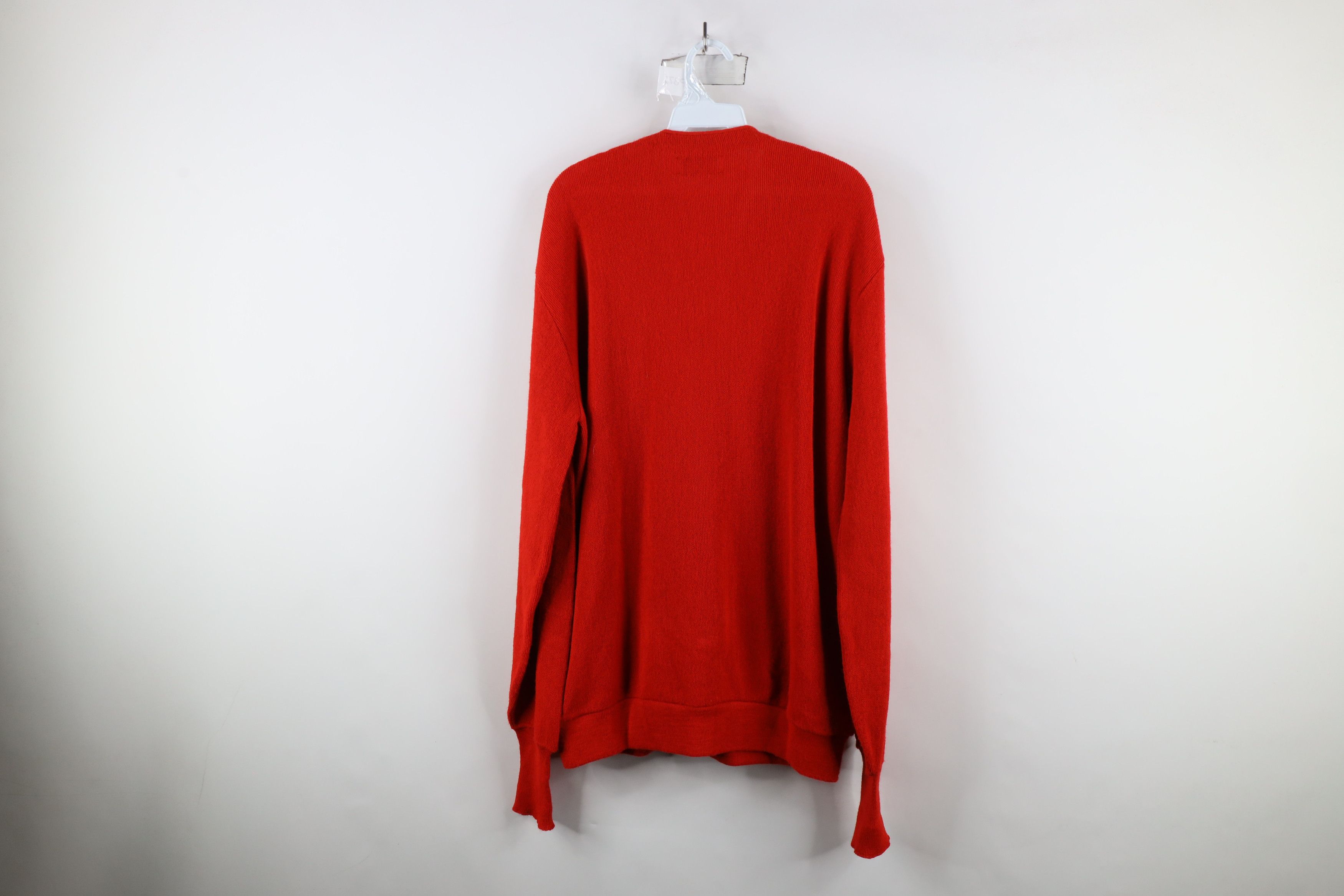 Vintage Vintage 70s Streetwear Cardigan Sweater Red Acrylic USA Size US XL / EU 56 / 4 - 8 Thumbnail