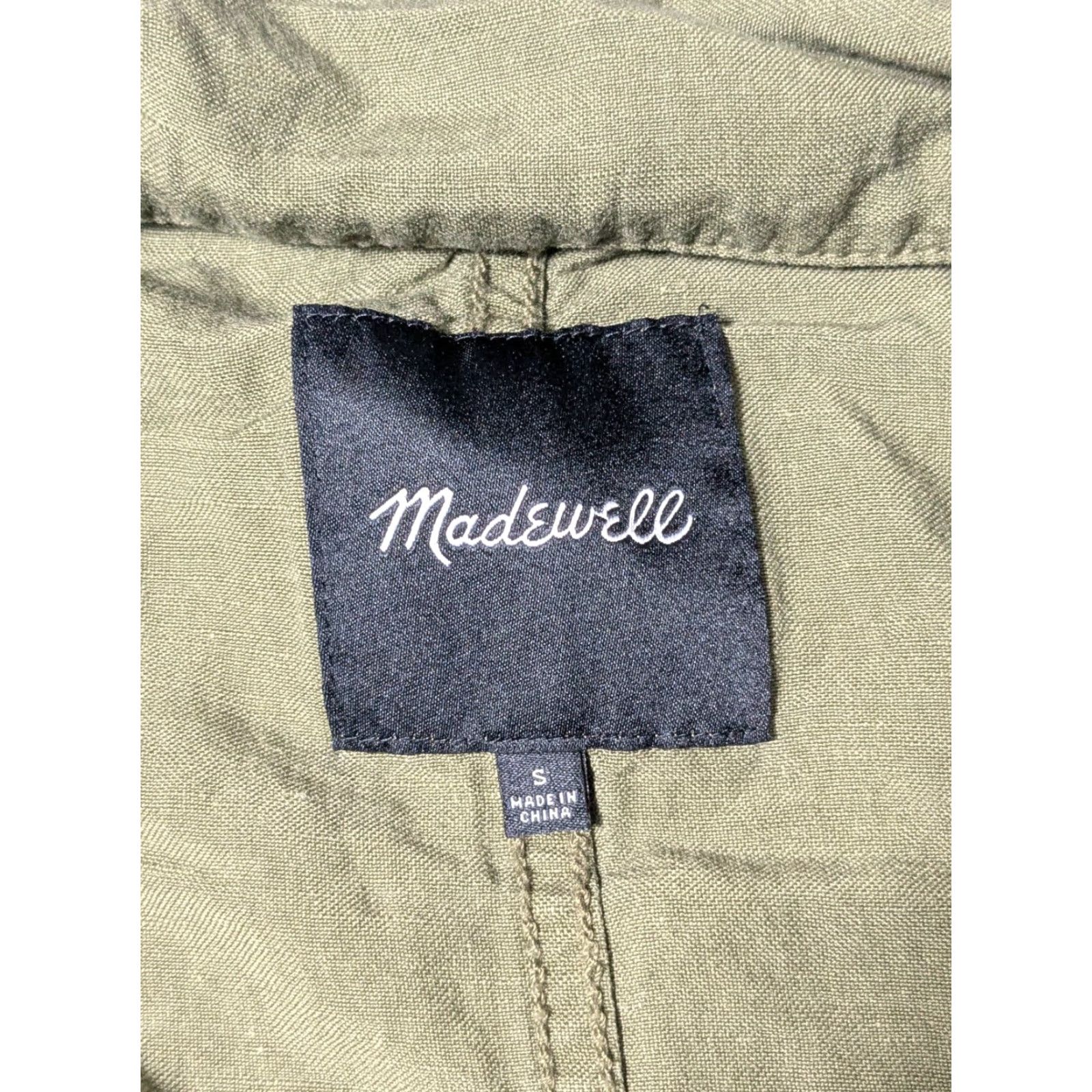 Madewell MADEWELL LEAGUE LINEN Blend Women Small Green Lightweight Cargo Jacket FO890 Size S / US 4 / IT 40 - 4 Thumbnail