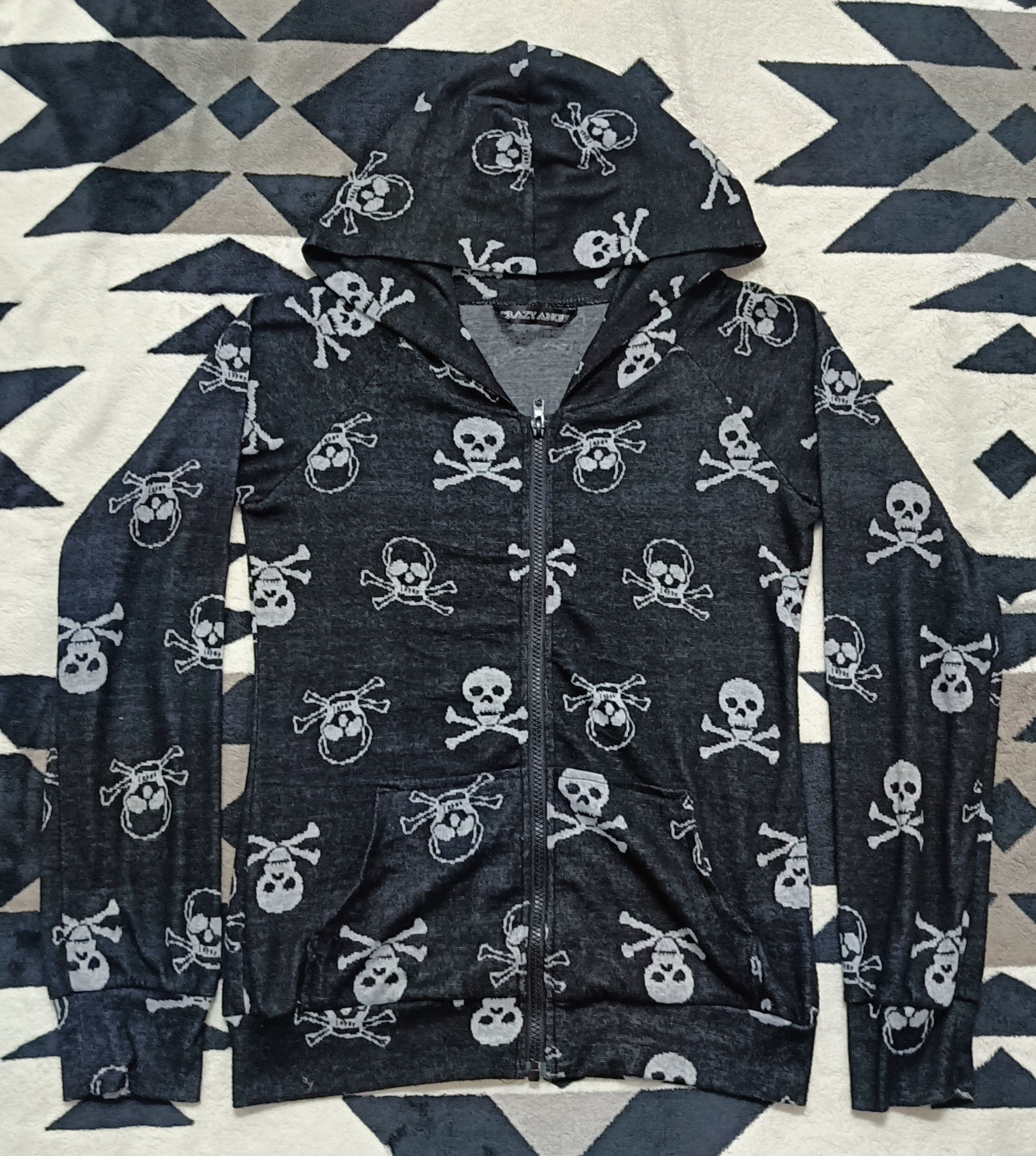 Hysteric Glamour × Japanese Brand 🔥🔥 Hoodie Crazy Angel Skull Black Size M / US 6-8 / IT 42-44 - 3 Thumbnail