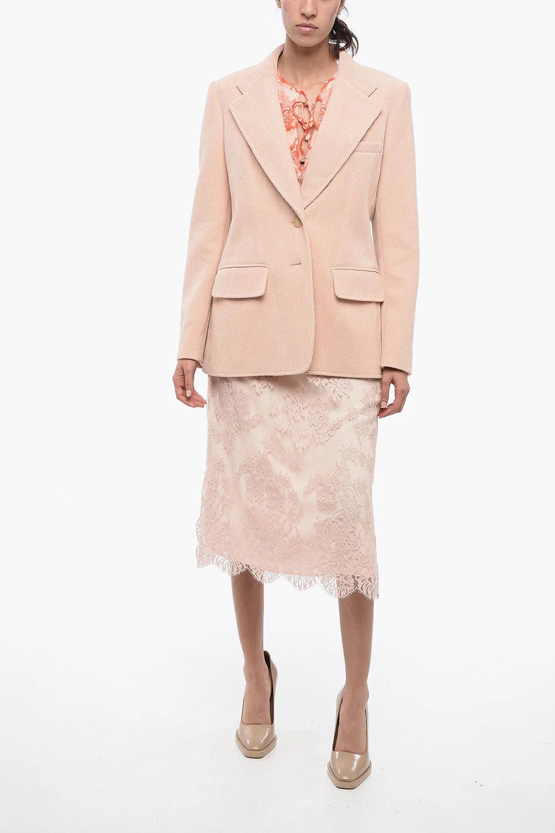Chloe og1mm0426 Ribbed Blazer in Pink Size S / US 4 / IT 40 - 4 Thumbnail