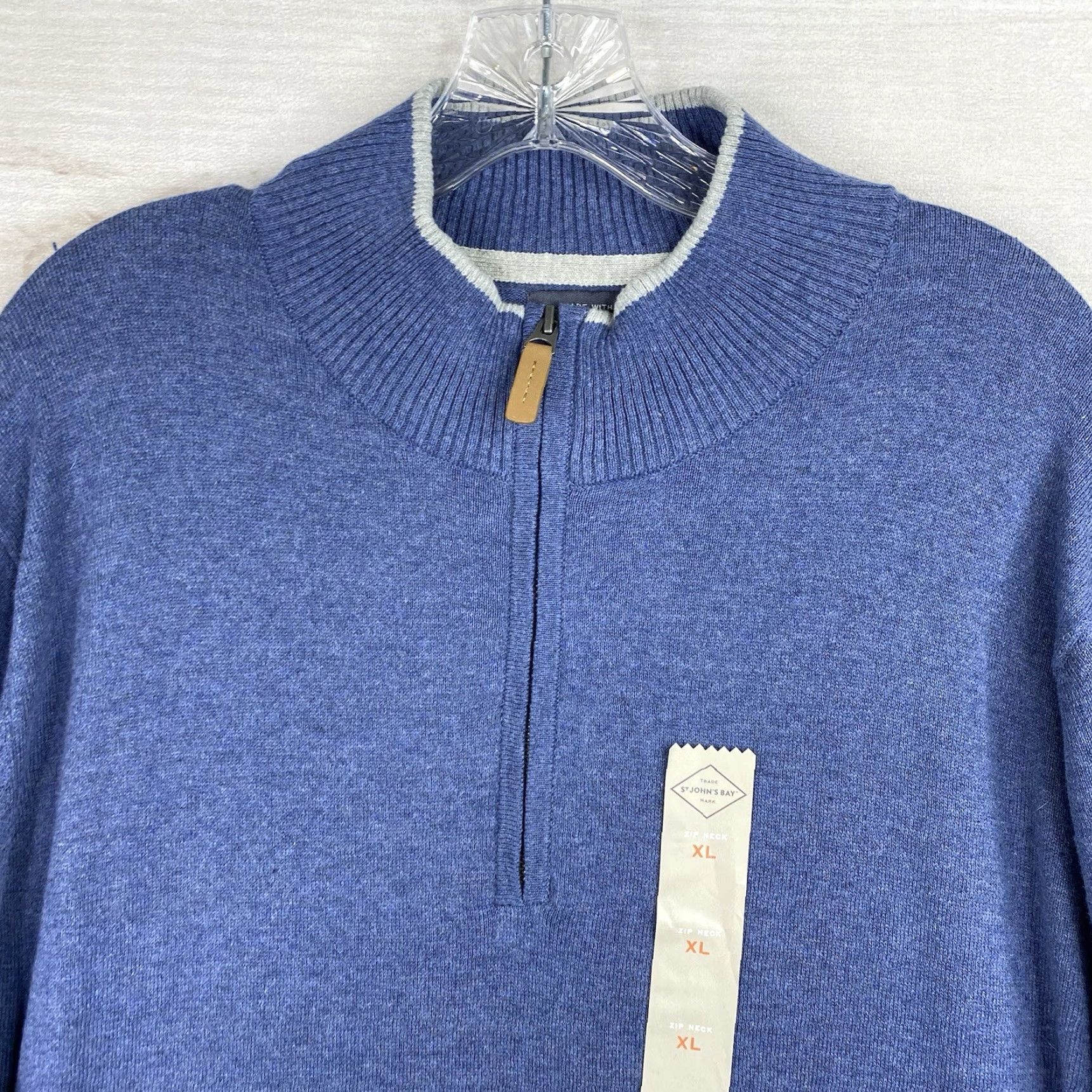 Vintage St Johns Bay Mens 1/4 Zip Pullover Sweater XL Blue NWT 1/4 Zip Mock Neck Pullover Sweat... Size US XL / EU 56 / 4 - 2 Thumbnail