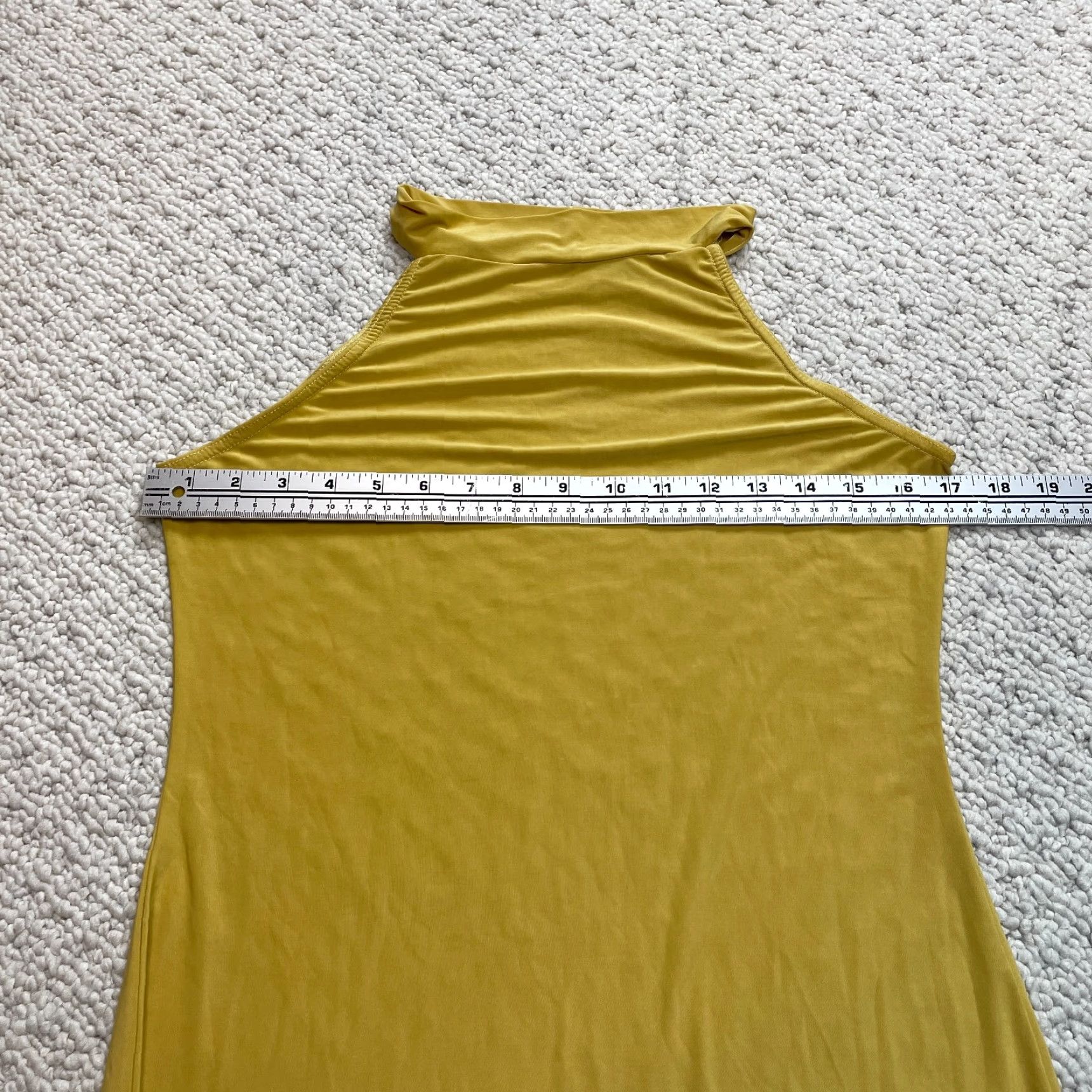 Boohoo VINTAGE Boohoo Night Bodycon Dress Womens 12 Yellow Sleeveless Stretch Knee Length Solid Dress Size XL / US 12-14 / IT 48-50 - 3 Thumbnail