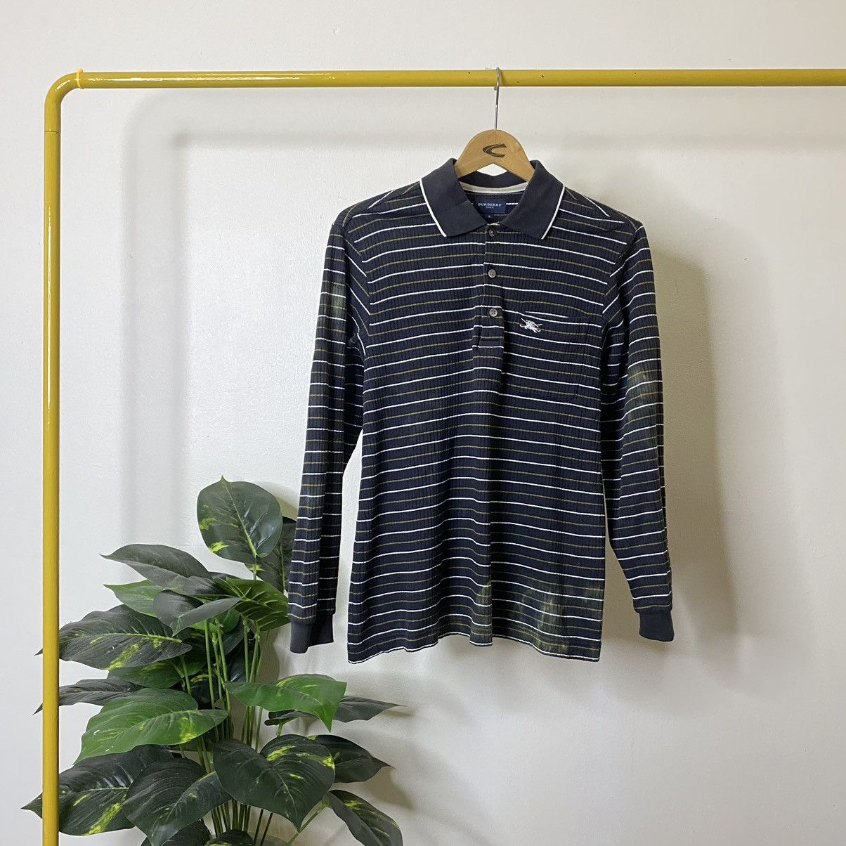 Burberry × Vintage Burberry Golf Blue Label Stripes Polo T Shirt Size US S / EU 44-46 / 1 - 1 Thumbnail