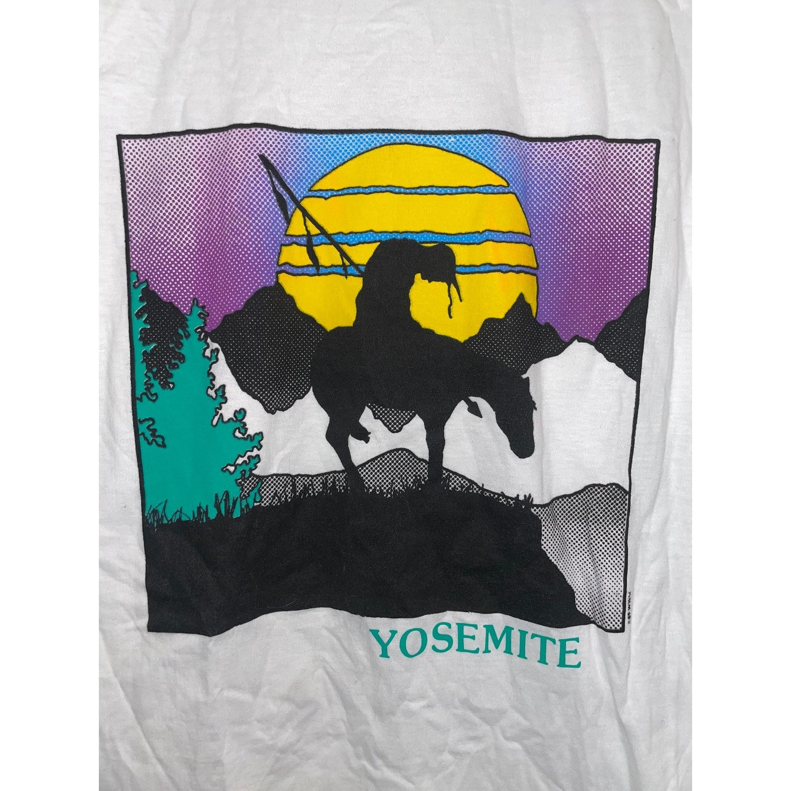 Jerzees Vintage Yosemite Shirt National Park Native American Art Tee Size US M / EU 48-50 / 2 - 5 Thumbnail
