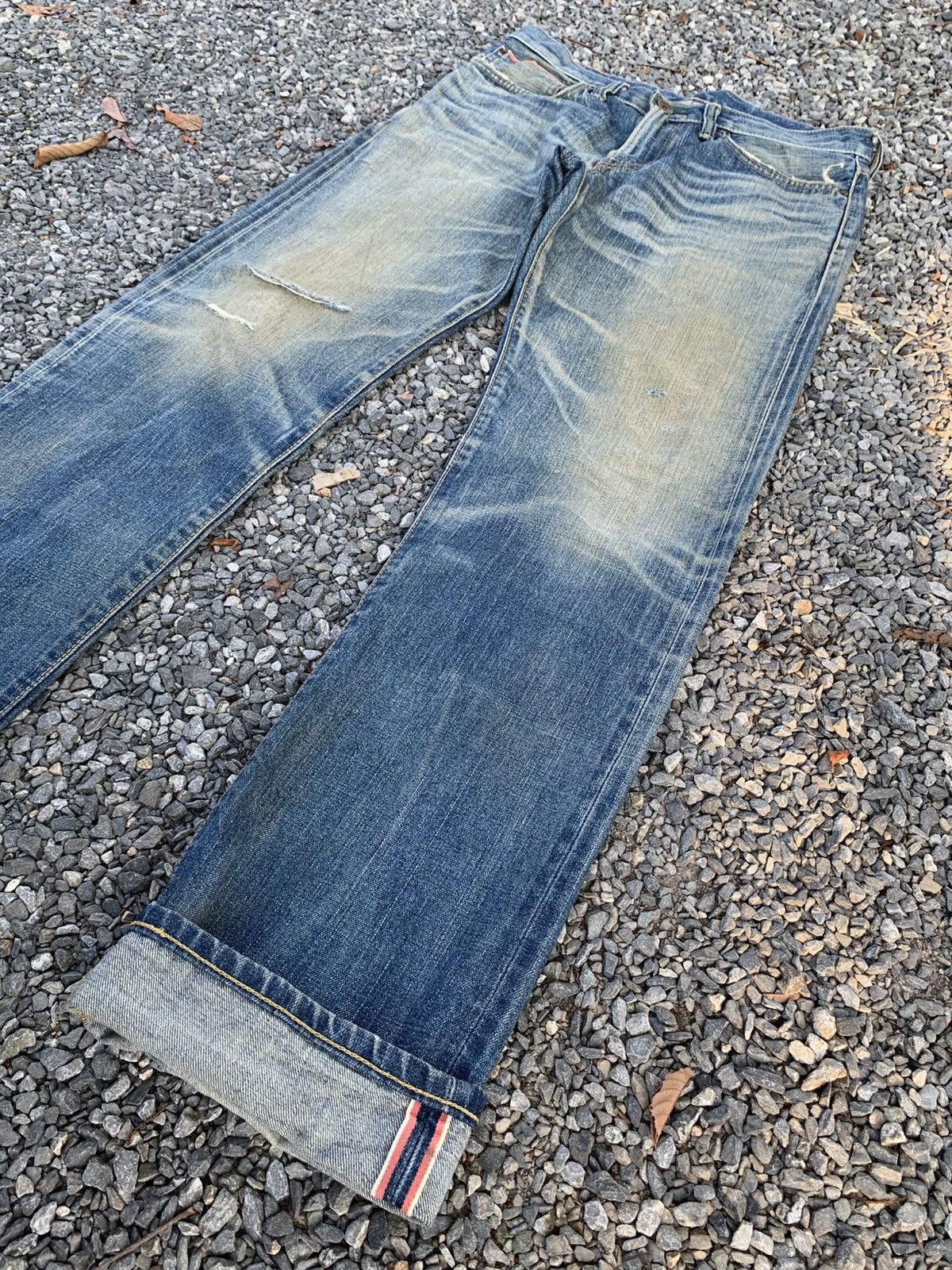 Edwin VINTAGE EDWIN SELVEDGE BUCKLE BACK RUSTY DISTRESSED DENIM Size US 33 - 5 Thumbnail