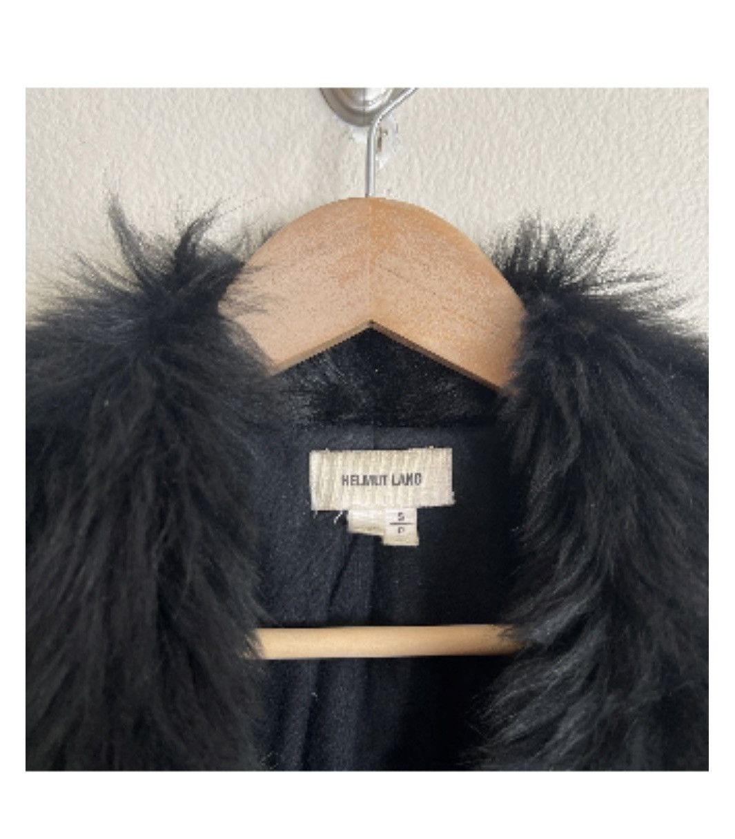 Helmut Lang HELMUT LANG Fur Combo Wool Blend Jacket in Black Size S / US 4 / IT 40 - 5 Thumbnail