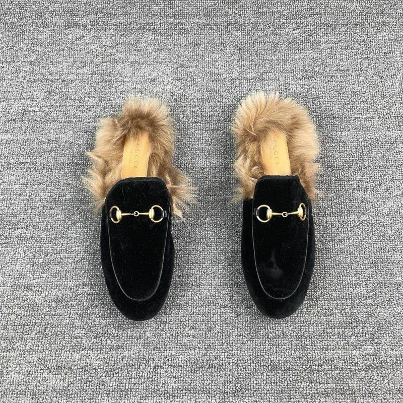 Gucci Gucci Black Fur-Lined Mule Slippers - Size US 5.5 / EU 38 - 2 Thumbnail