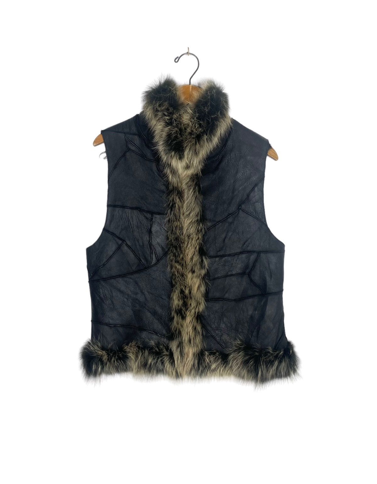 Japanese Brand Rare‼️ Faux Fur Fox Gilet Sheep Leather Size S / US 4 / IT 40 - 1 Thumbnail