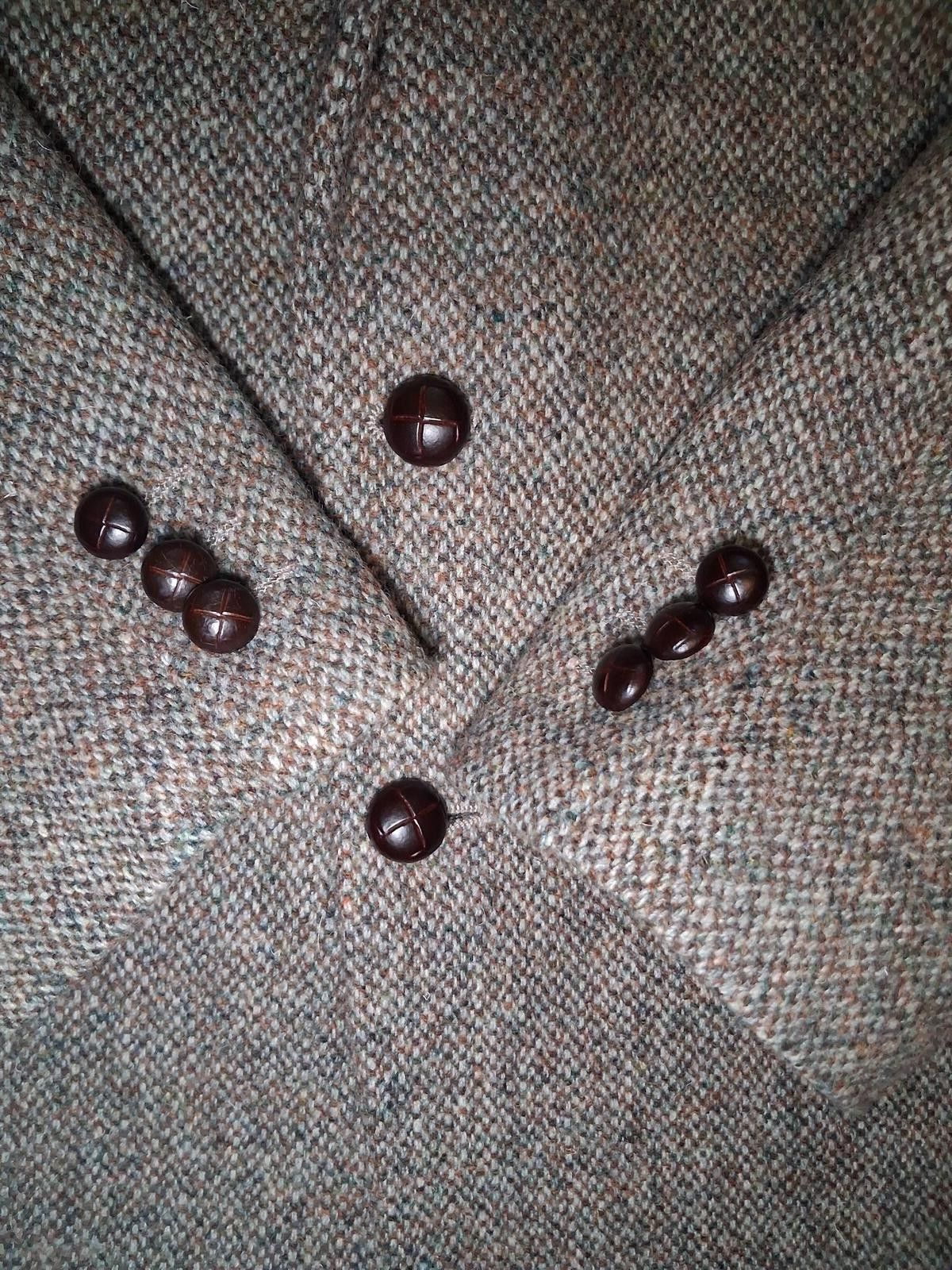 Harris Tweed Harris Tweed Sport Coat Mens 44R Beige Virgin Wool Donegal Size 44R - 7 Thumbnail