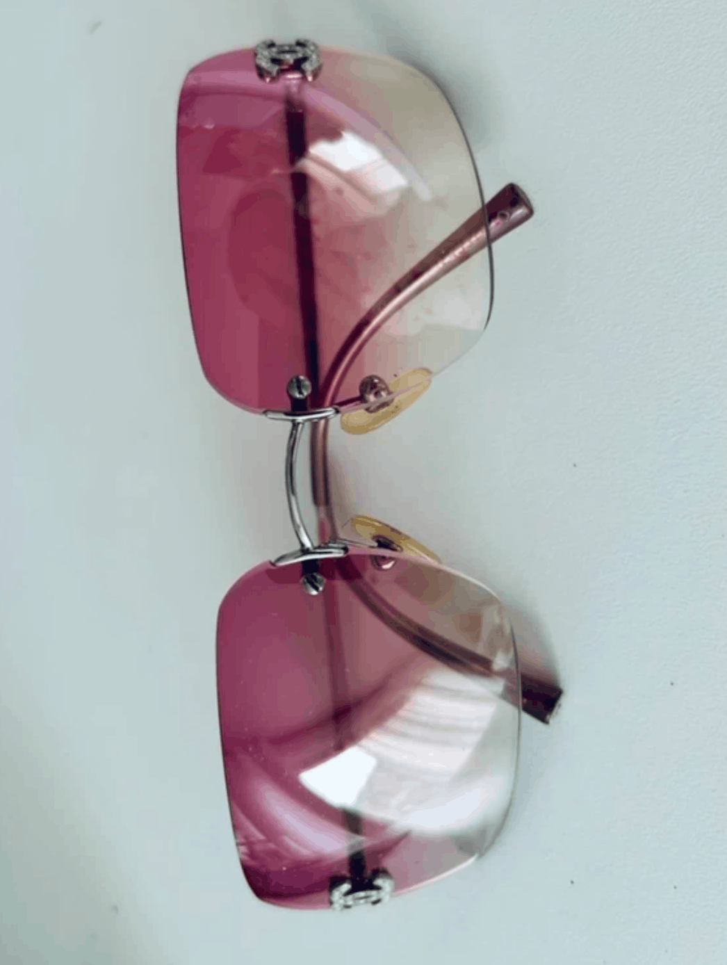 Chanel CHANEL Sunglasses 4017-D Mask Rimless Rhinestone Vintage Size ONE SIZE - 1 Thumbnail