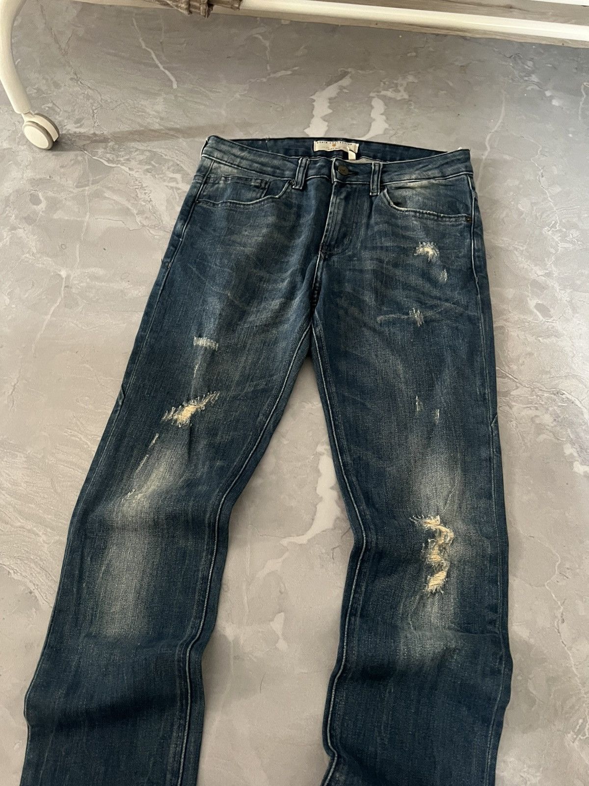 Japanese Brand Rare Y2K Archive Slim Jeans — Minimal Faded Streetwear Japan Size US 30 / EU 46 - 3 Thumbnail