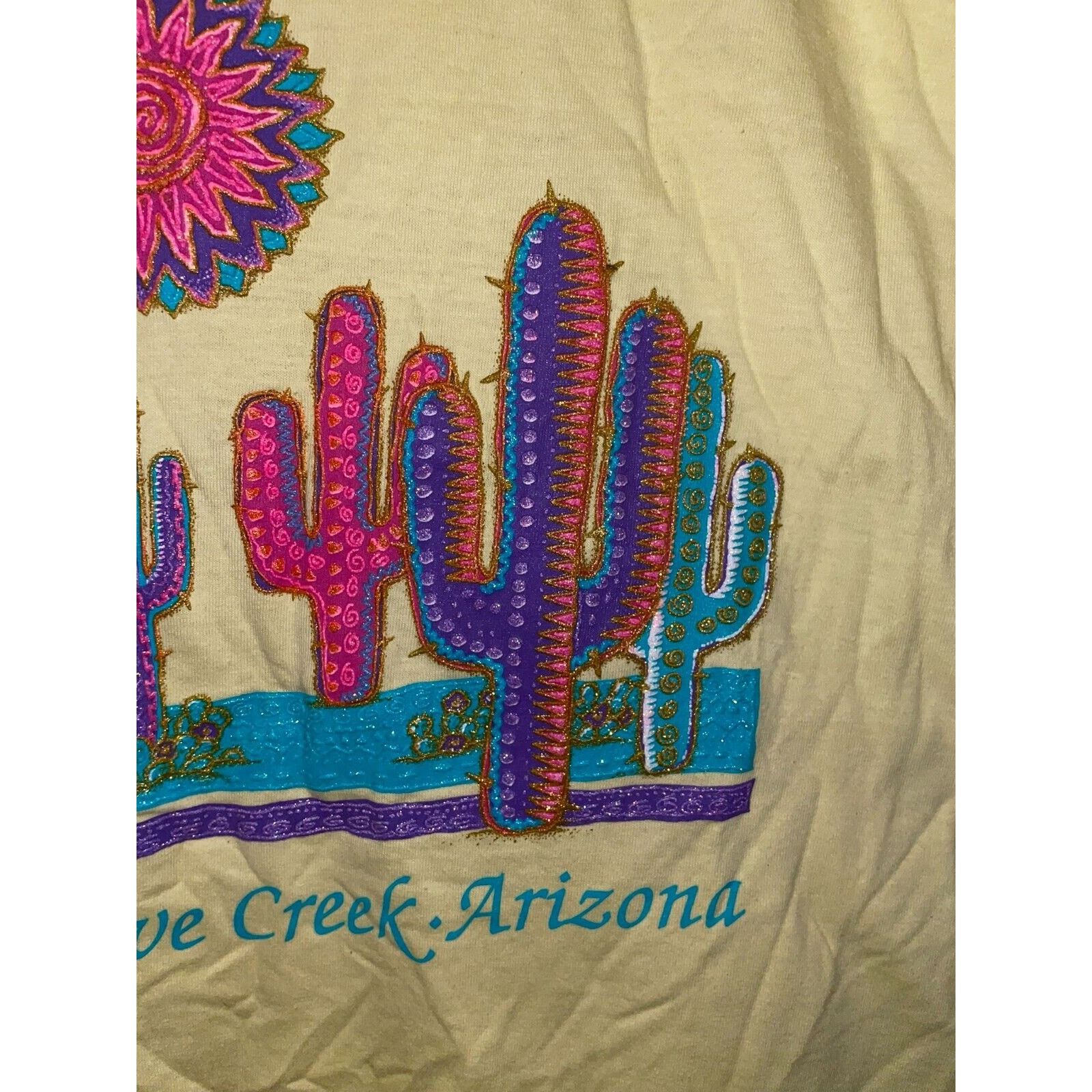Jerzees Vintage Cave Creek Arizona Shirt Cactus Tee 90s 1994 VTG L Size US L / EU 52-54 / 3 - 4 Thumbnail